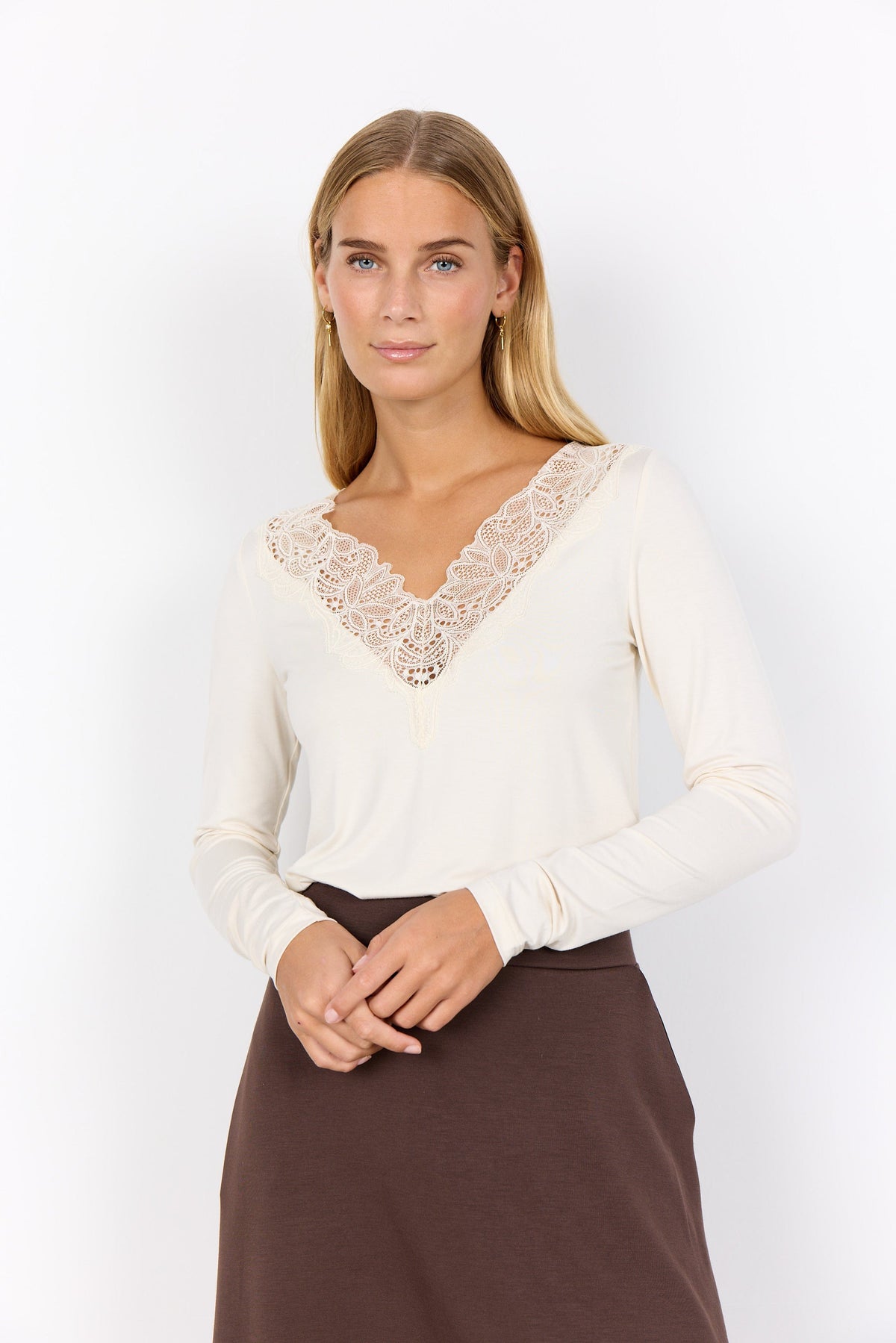 Soyaconcept Lace V-Neck Top