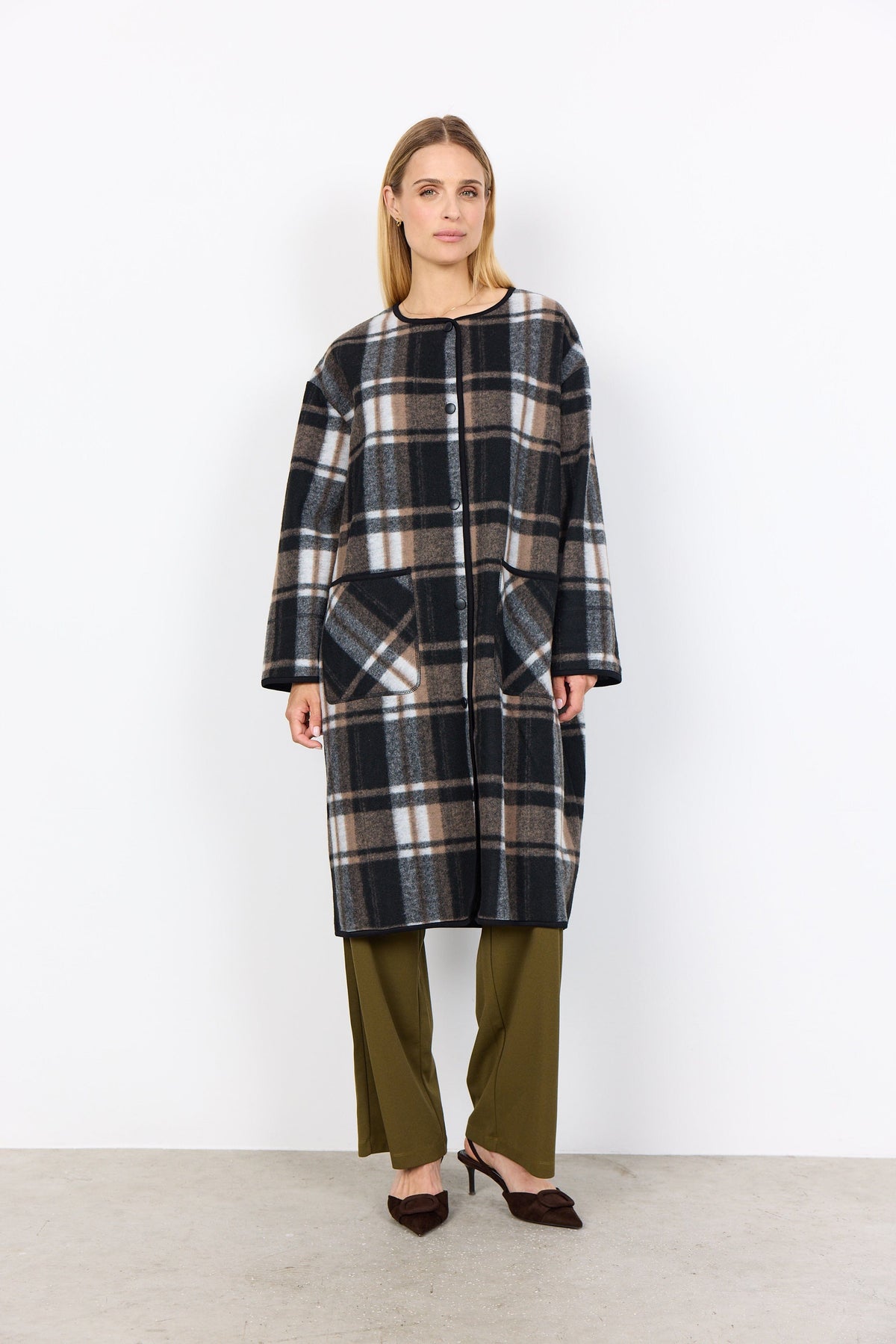 Soyaconcept Check Long Coatigan