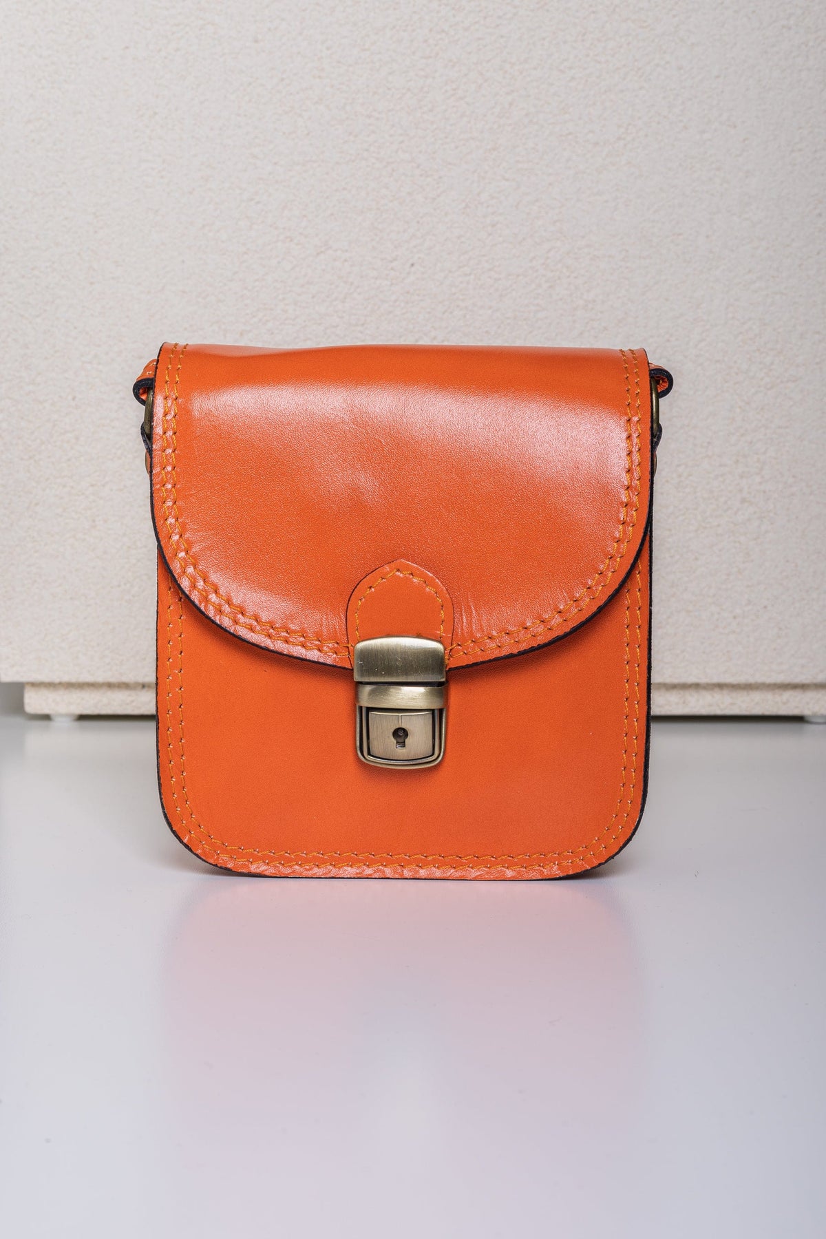 Leather Clasp Bag