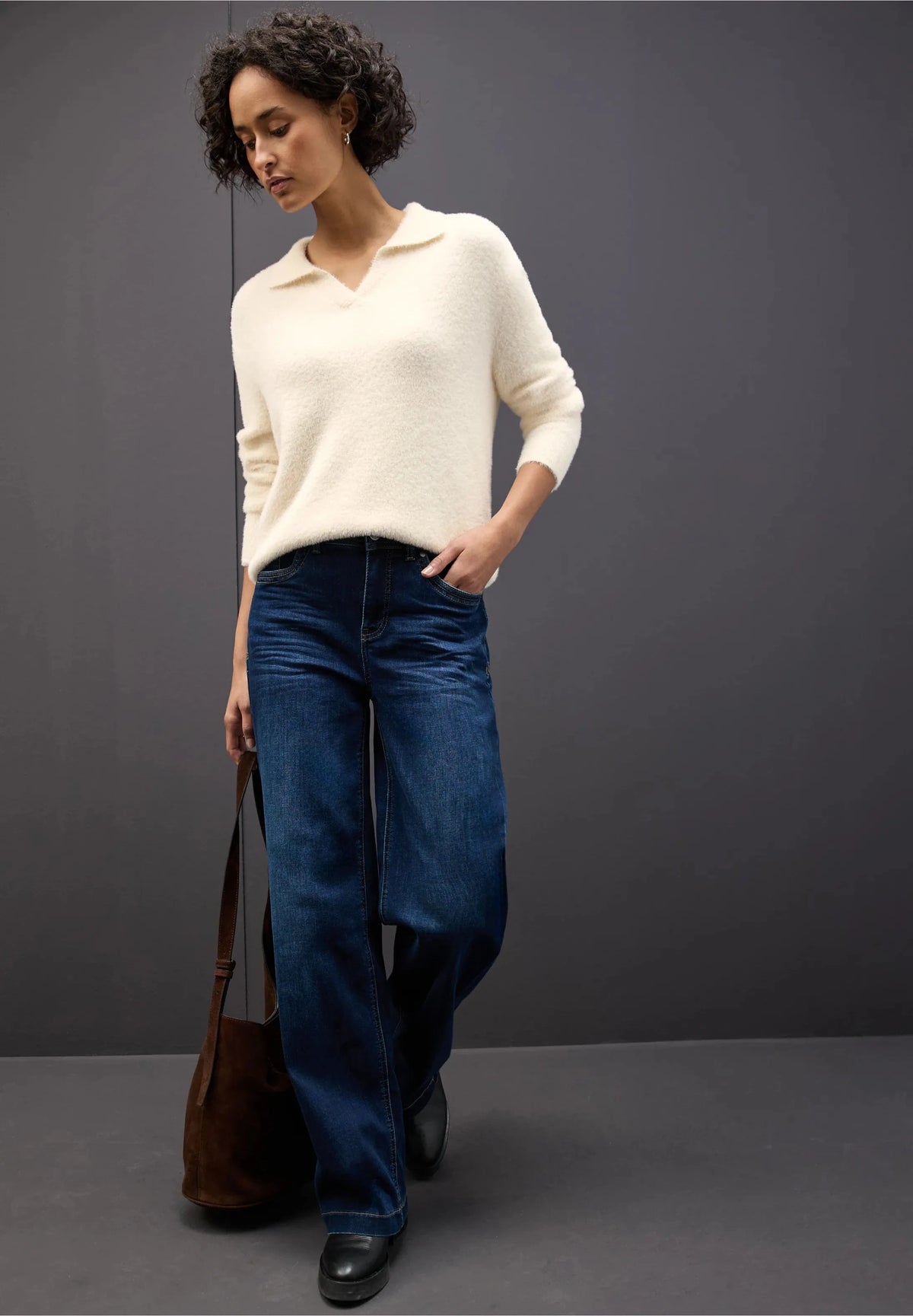 Street One Fluffy Polo Neck Sweater