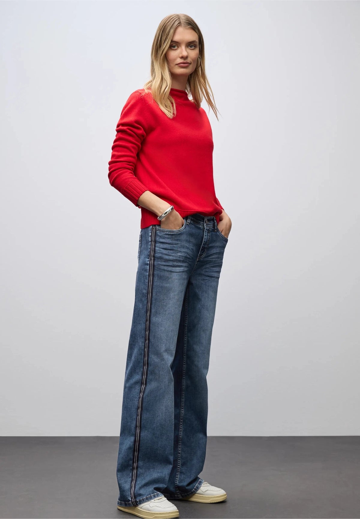 Street One Side Stripe Elasticated Jean