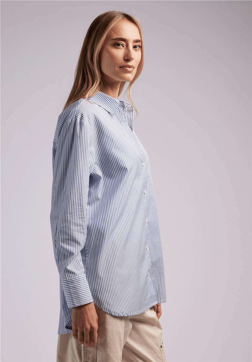 Street One Striped Collar Blouse