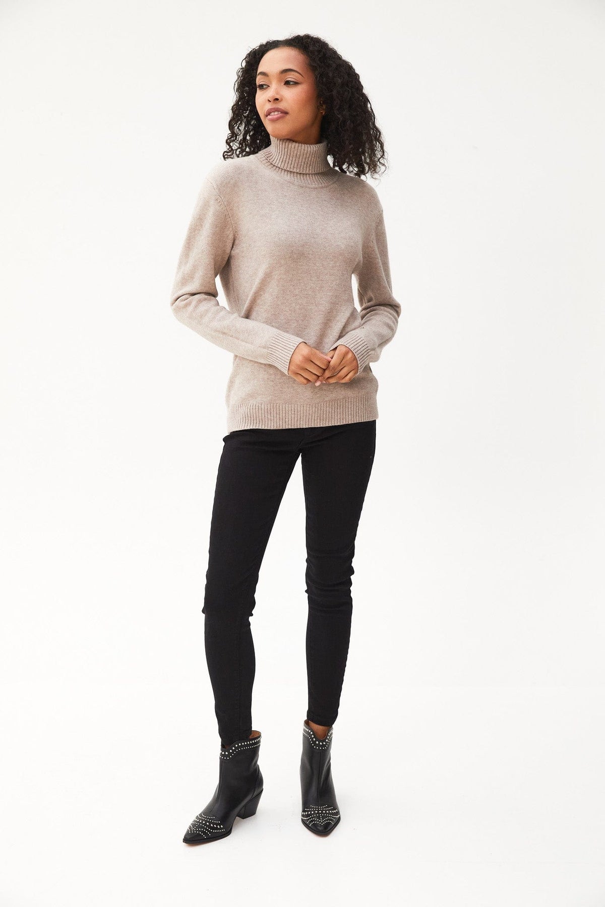 Kartner Fold Over Turtleneck Knit