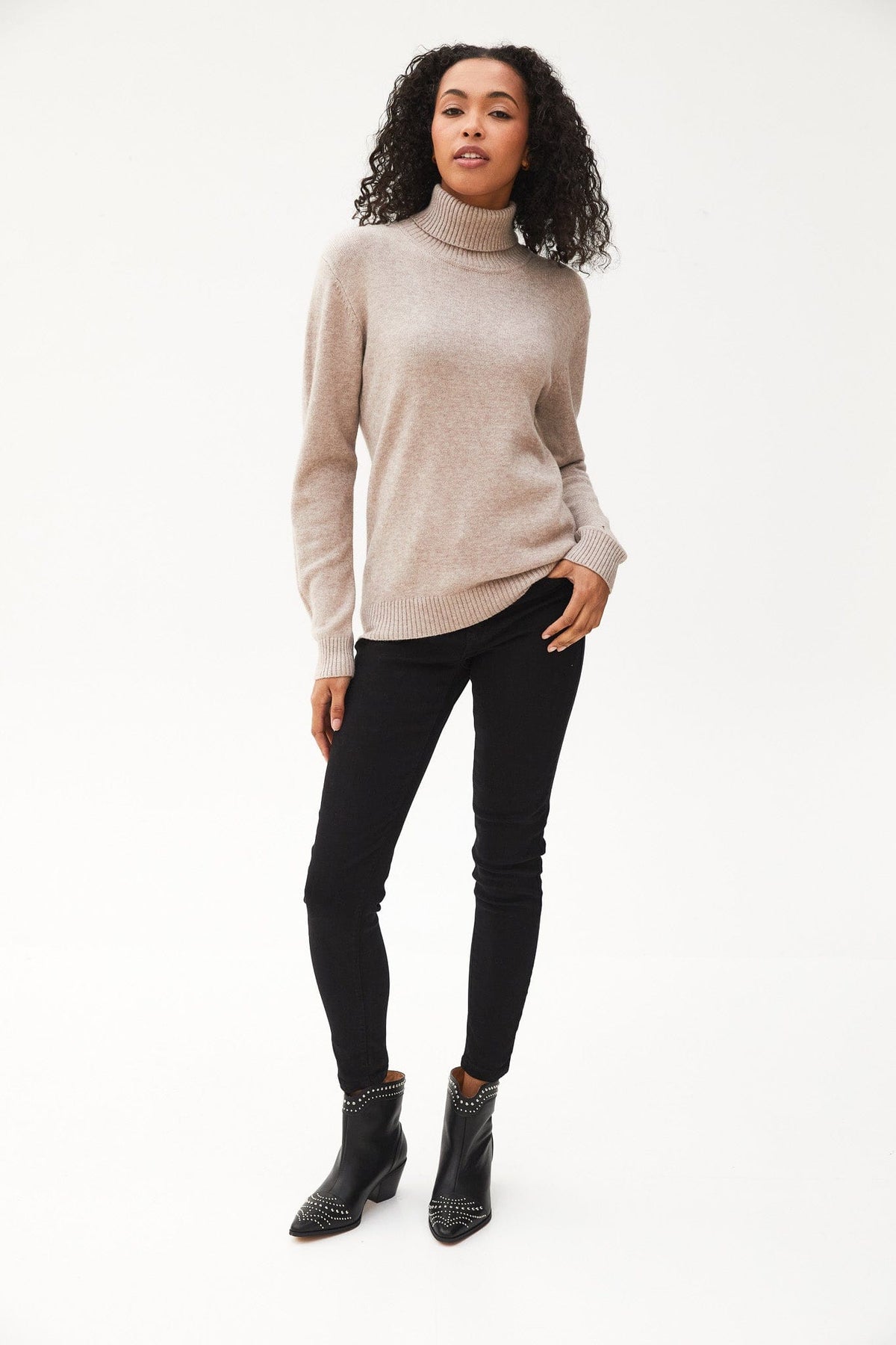 Kartner Fold Over Turtleneck Knit