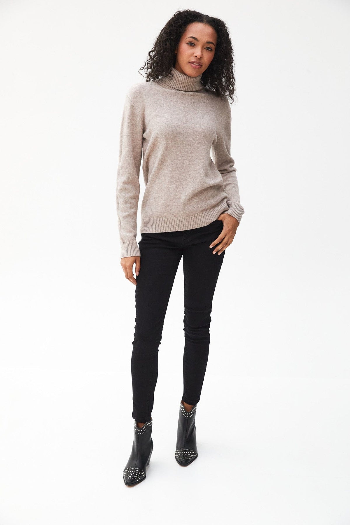 Kartner Fold Over Turtleneck Knit