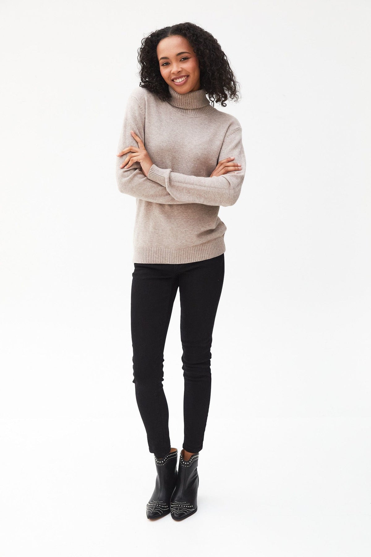 Kartner Fold Over Turtleneck Knit