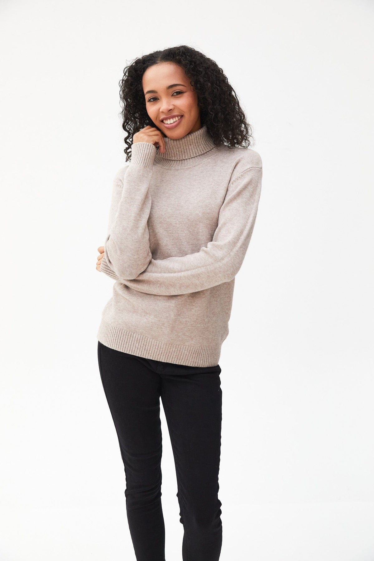 Kartner Fold Over Turtleneck Knit