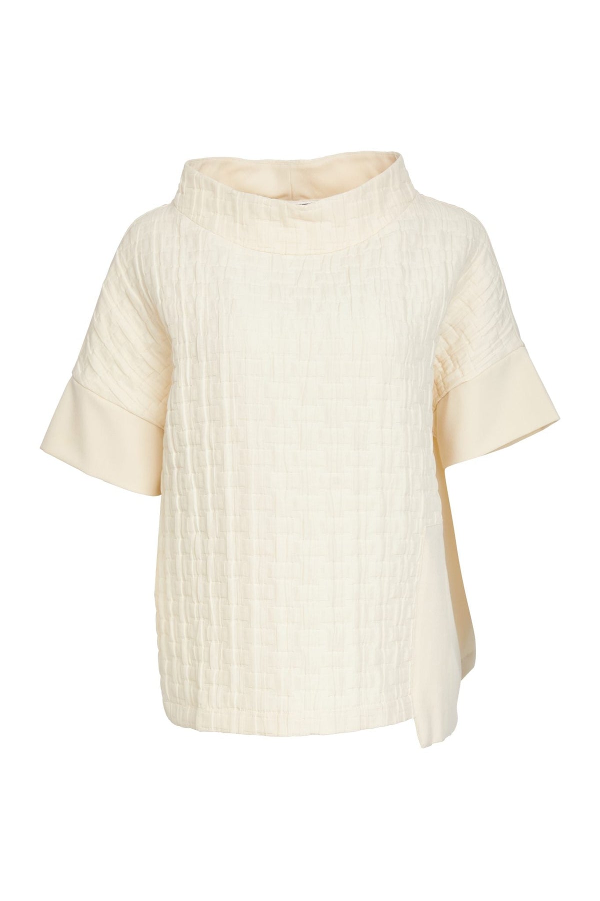 NAYA Quilted Mixed Fabric Top
