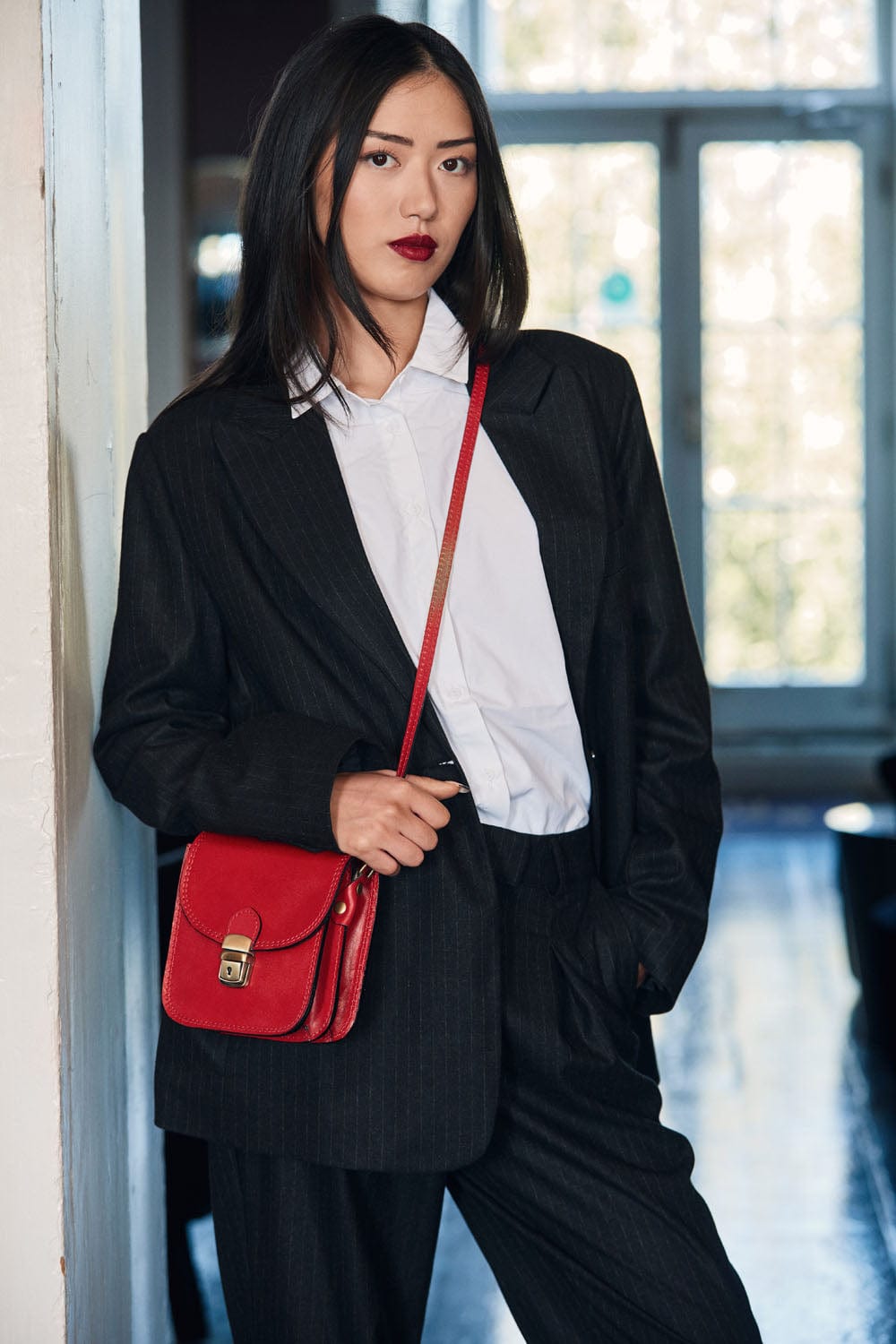 Leather Clasp Bag