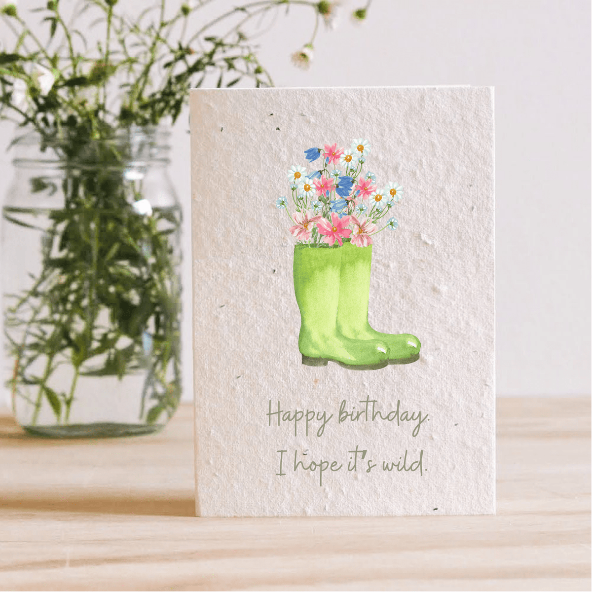Happy Birthday Wellies Plantable Seed Card