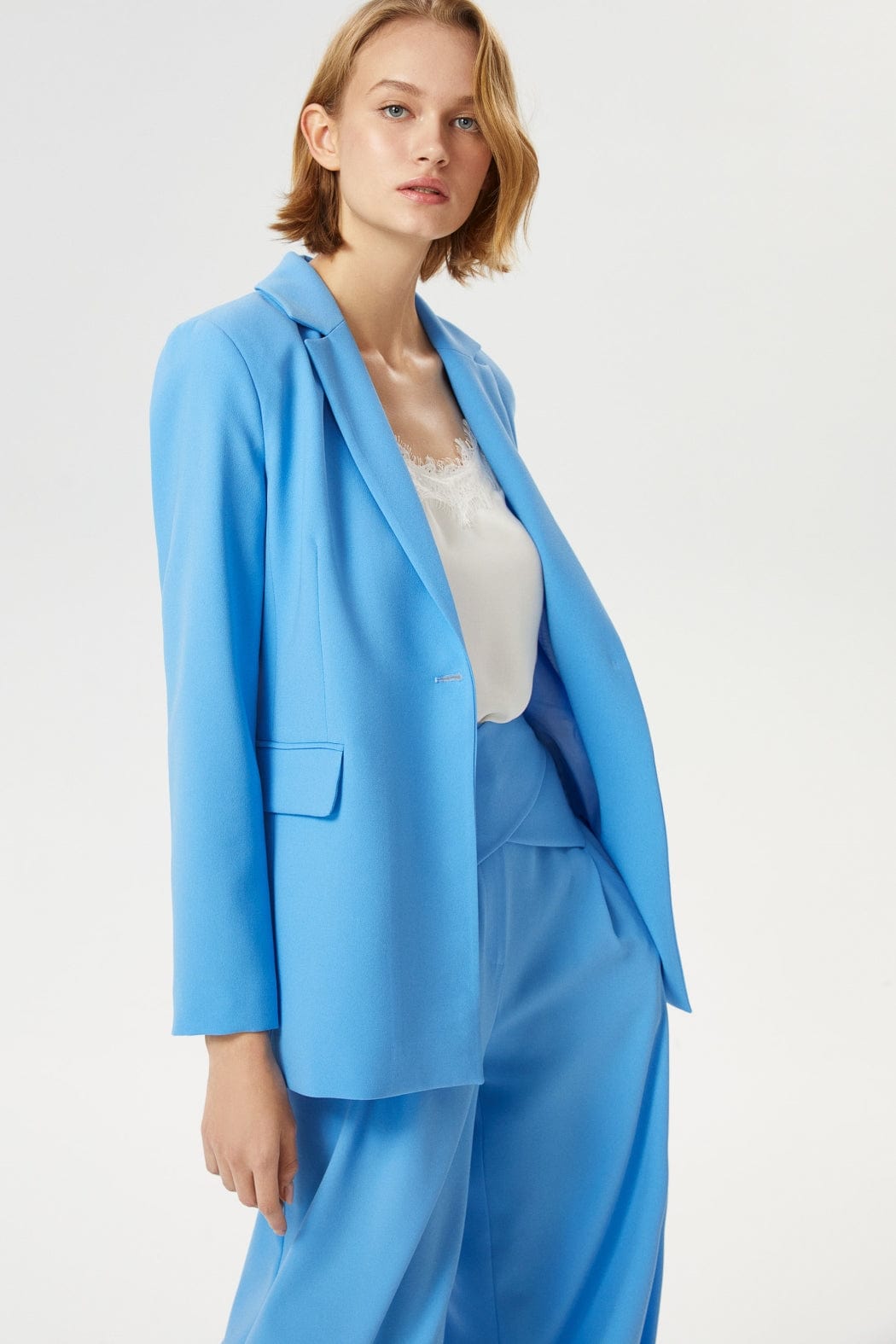 Light blue outlet suit jacket womens