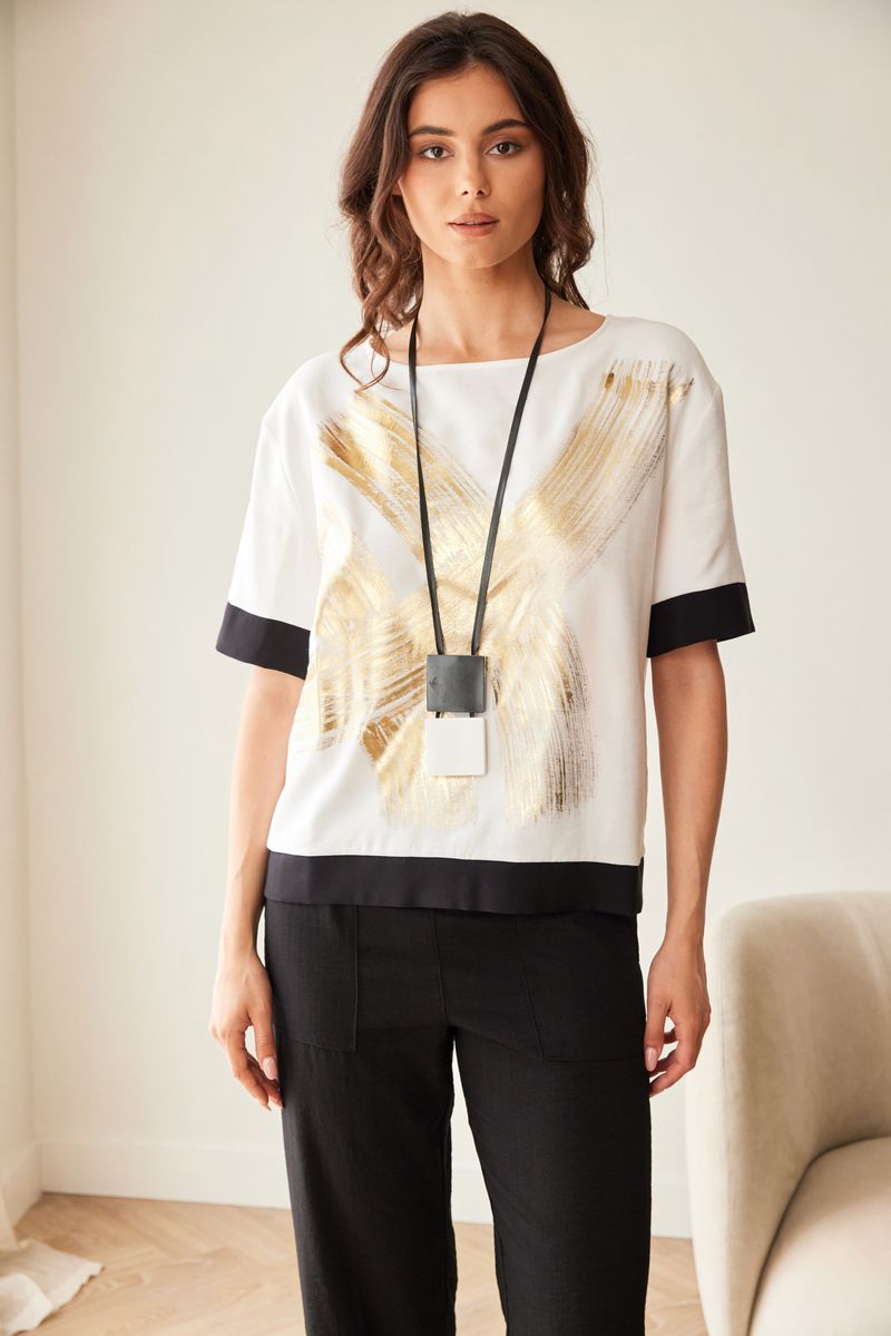 PERUZZI Gold Stroke Top