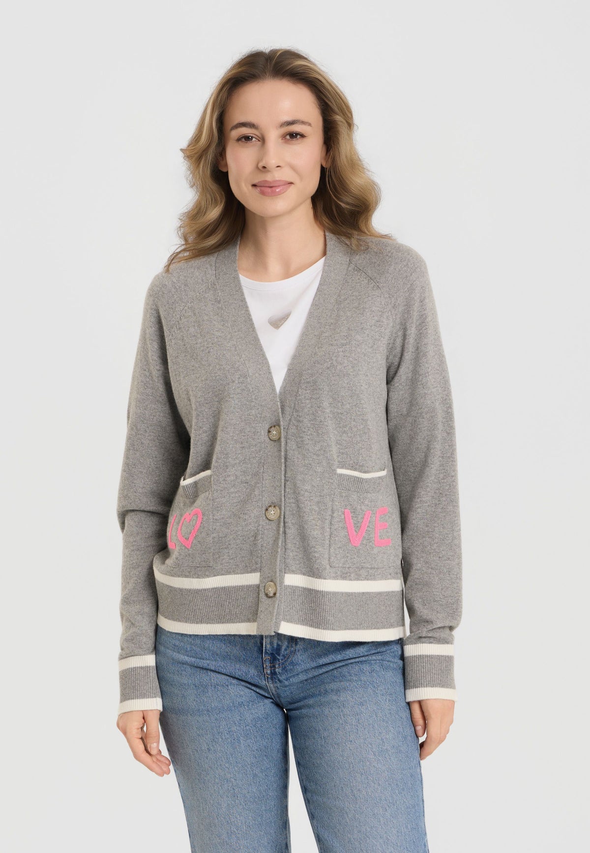 Frieda & Freddies Slogan Cardigan