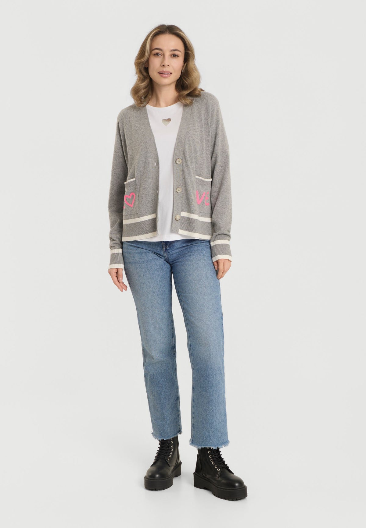 Frieda & Freddies Slogan Cardigan