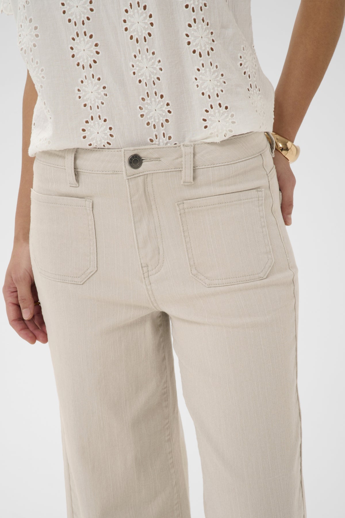 KAFFE Cropped Front Pocket Jean