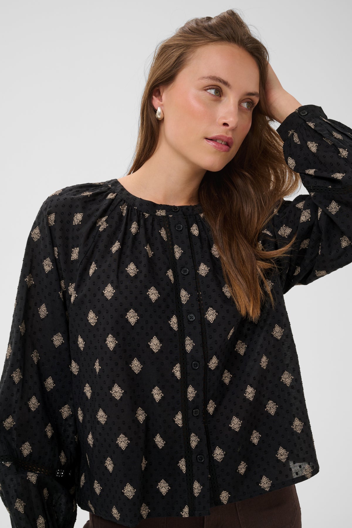 KAFFE Embroidered Blouse