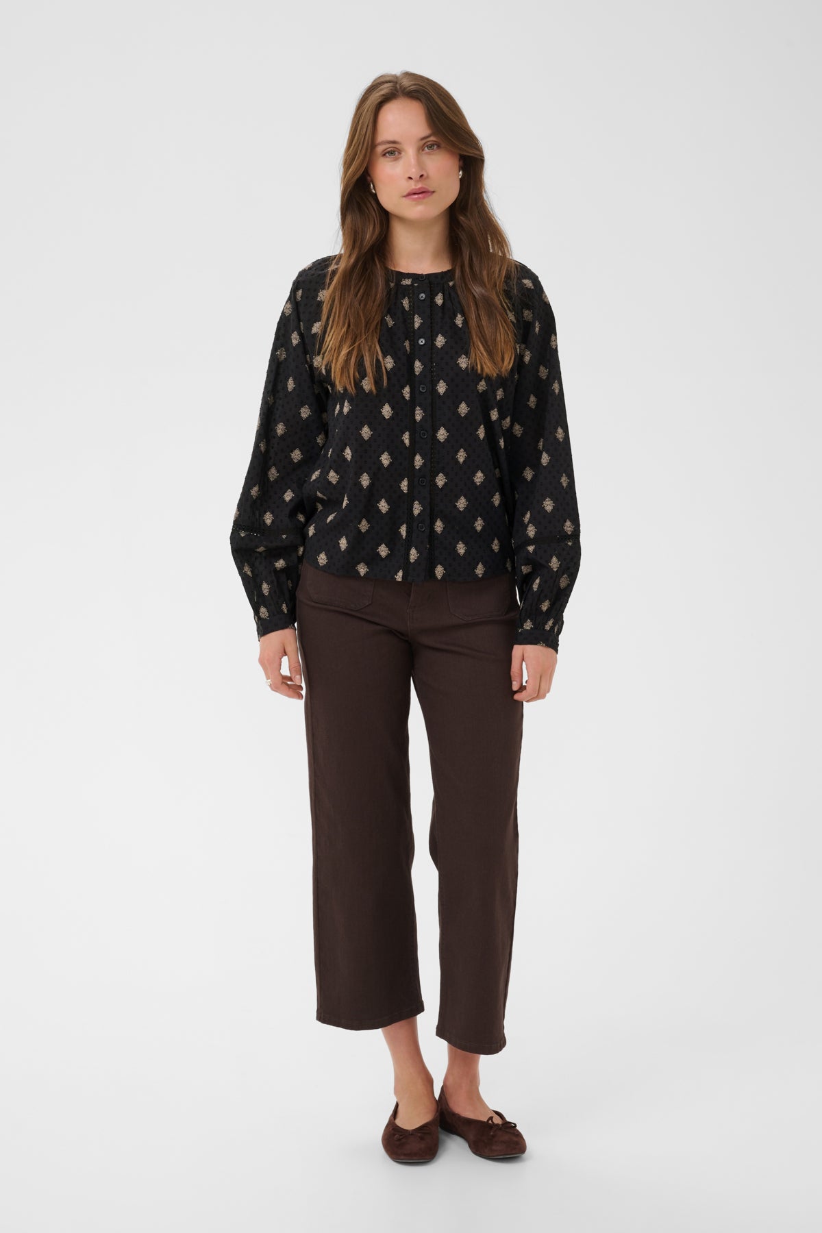 KAFFE Embroidered Blouse