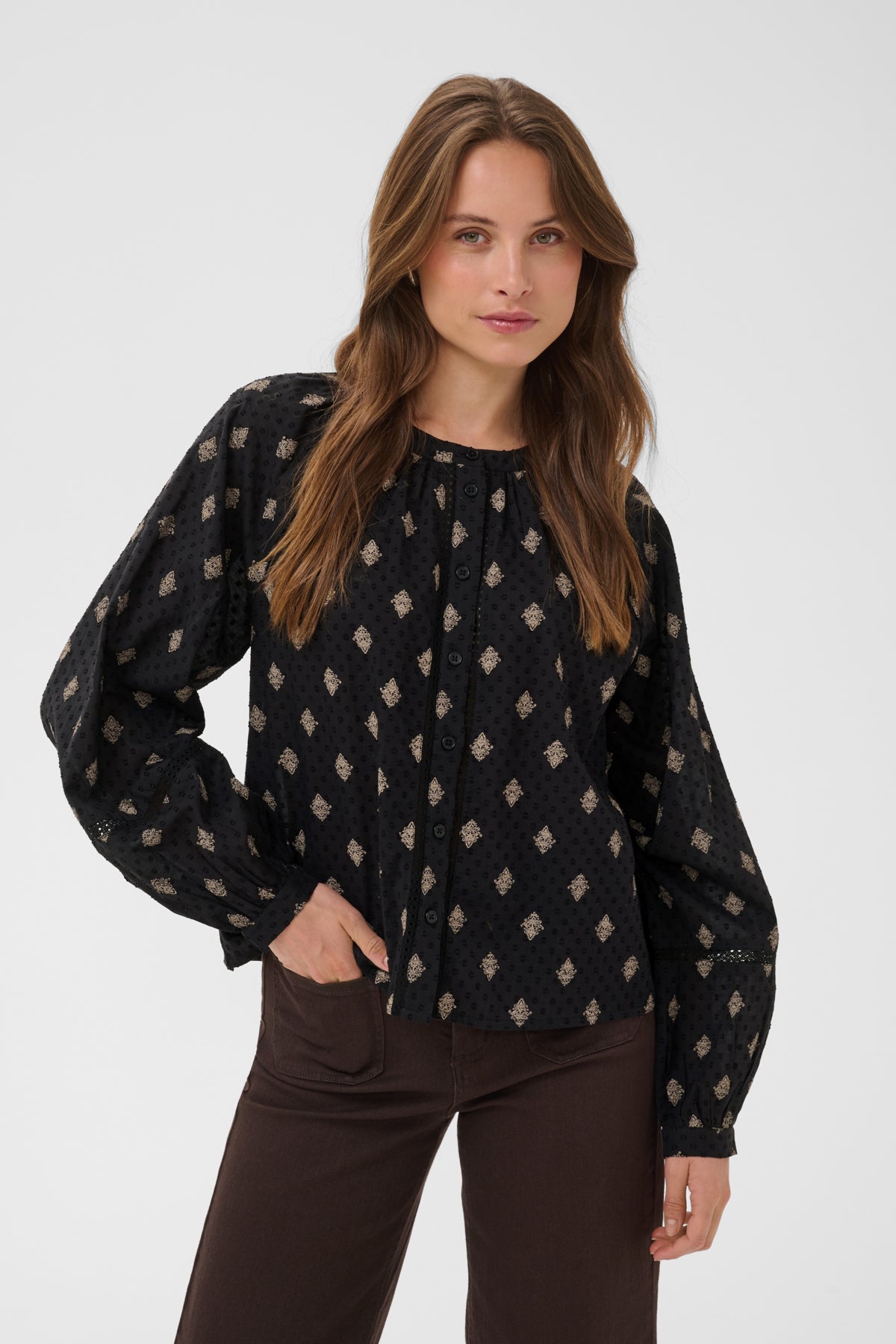 KAFFE Embroidered Blouse