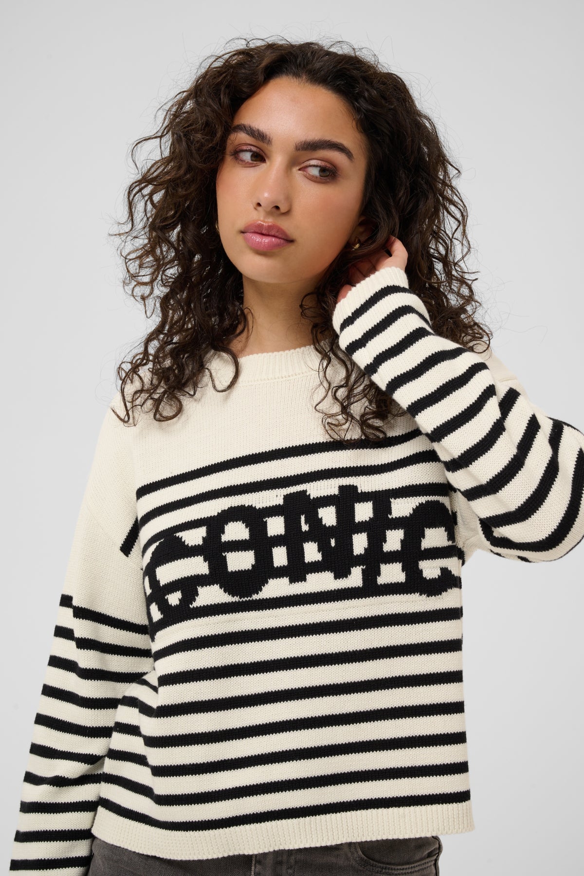 KAFFE Script Knit Sweater