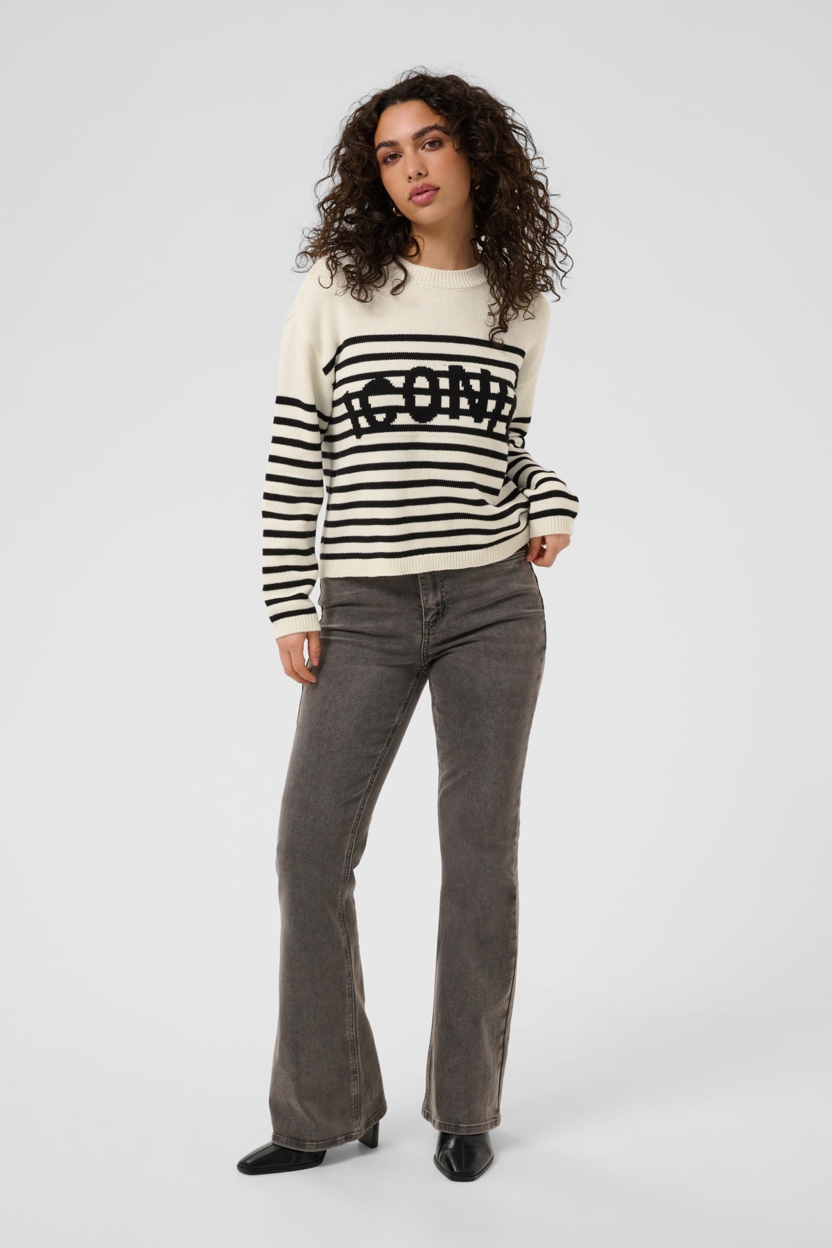 KAFFE Script Knit Sweater
