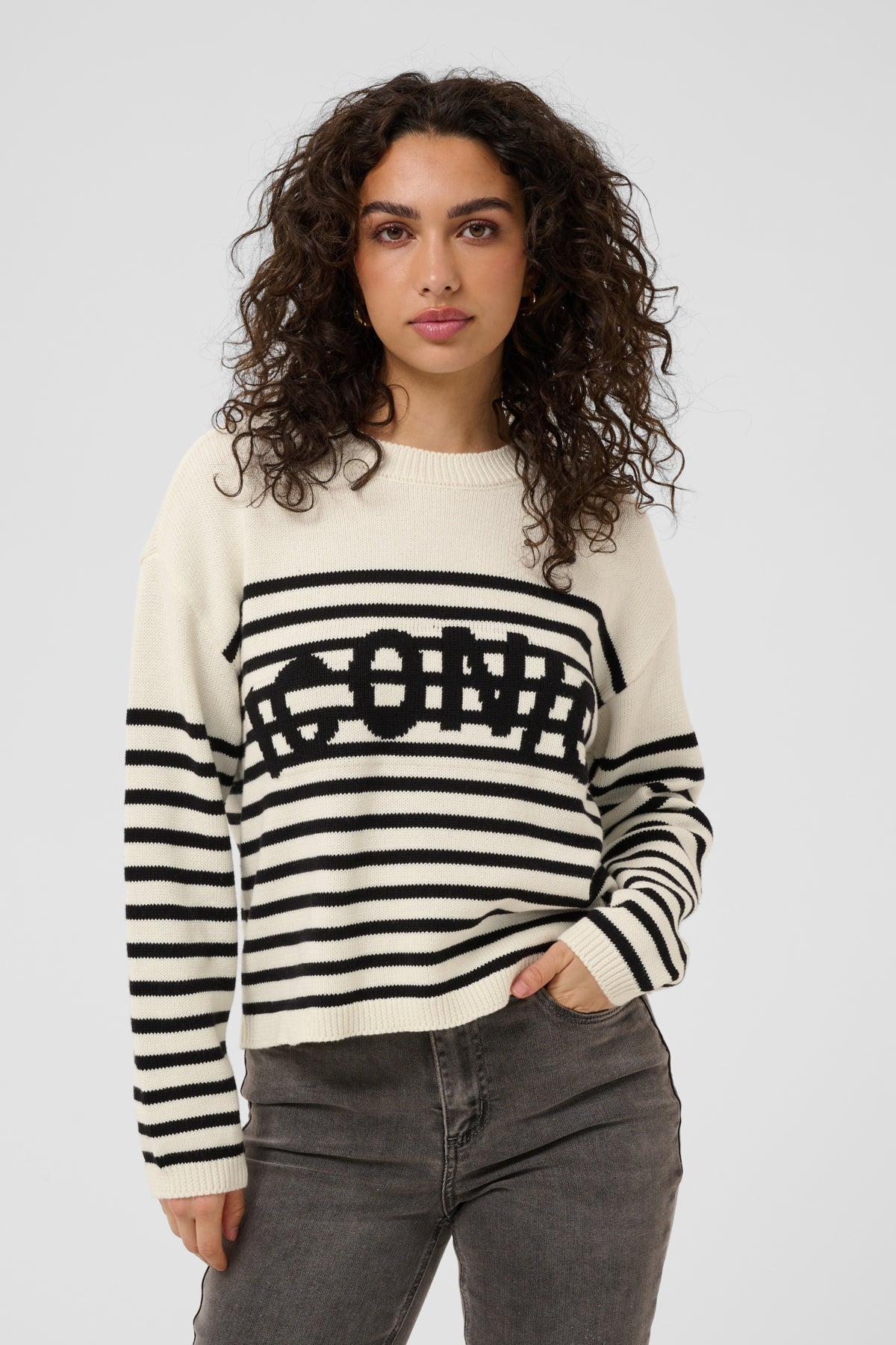 KAFFE Script Knit Sweater