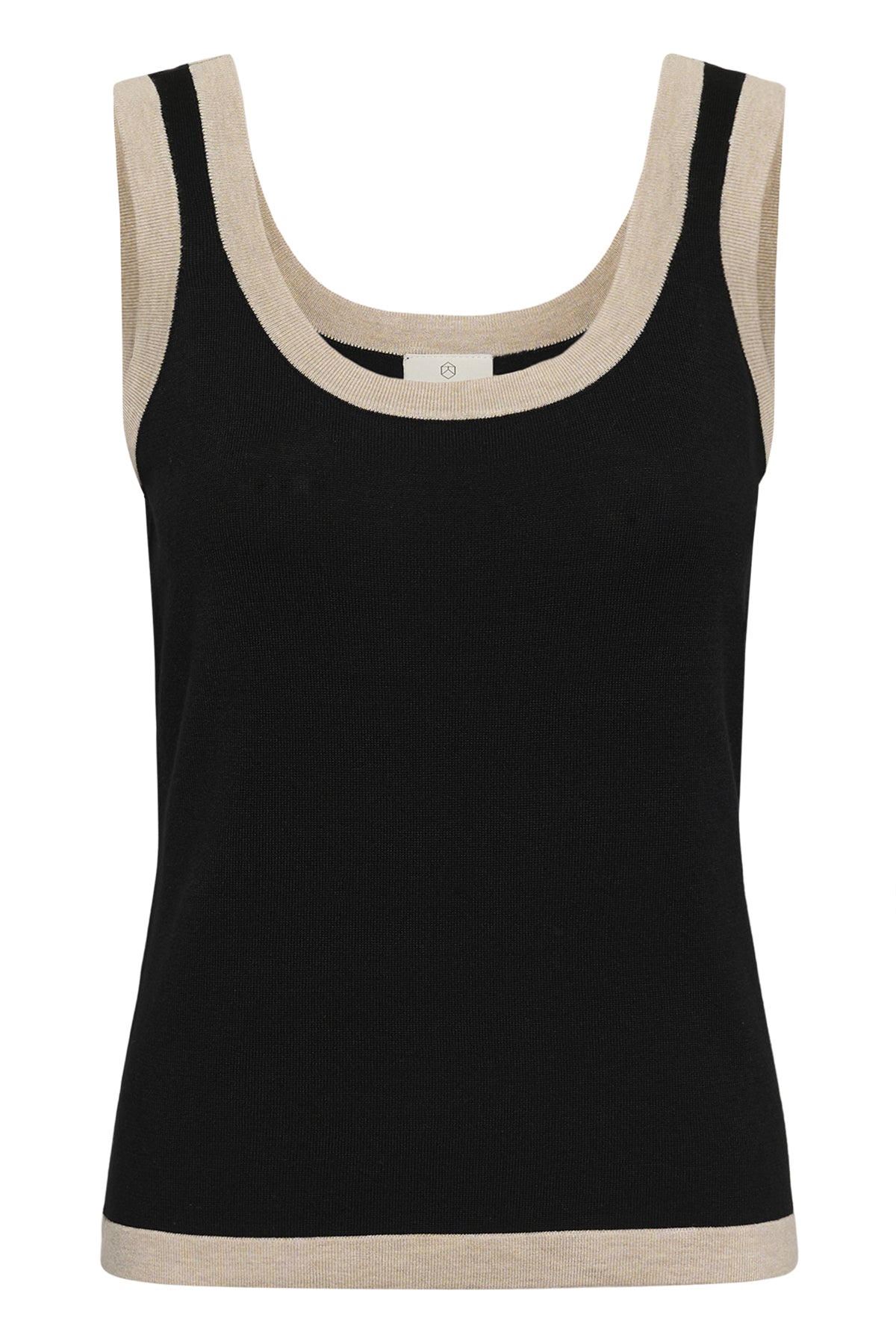 KAFFE Contrast Trim Knit Vest
