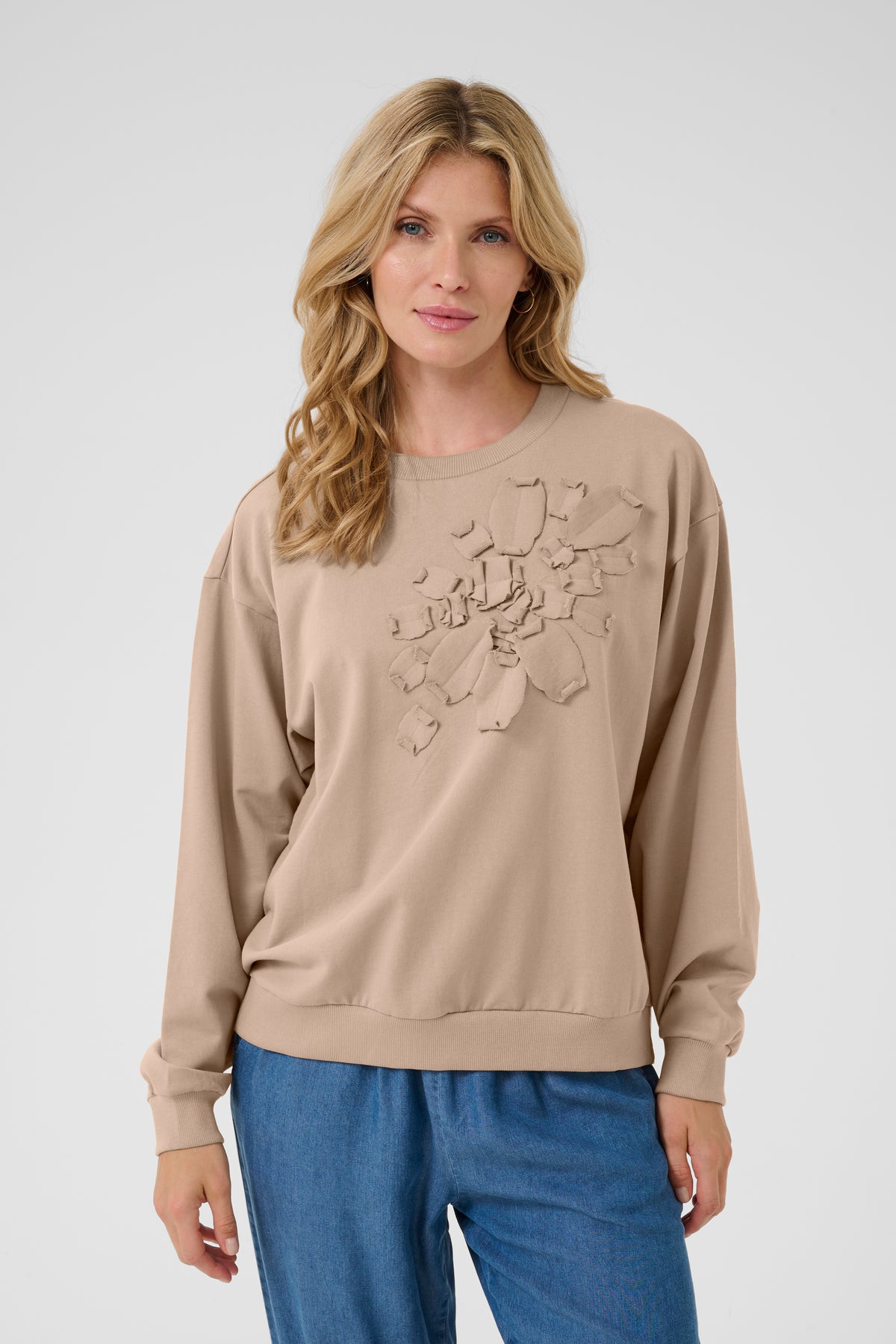 CREAM Applique Sweater