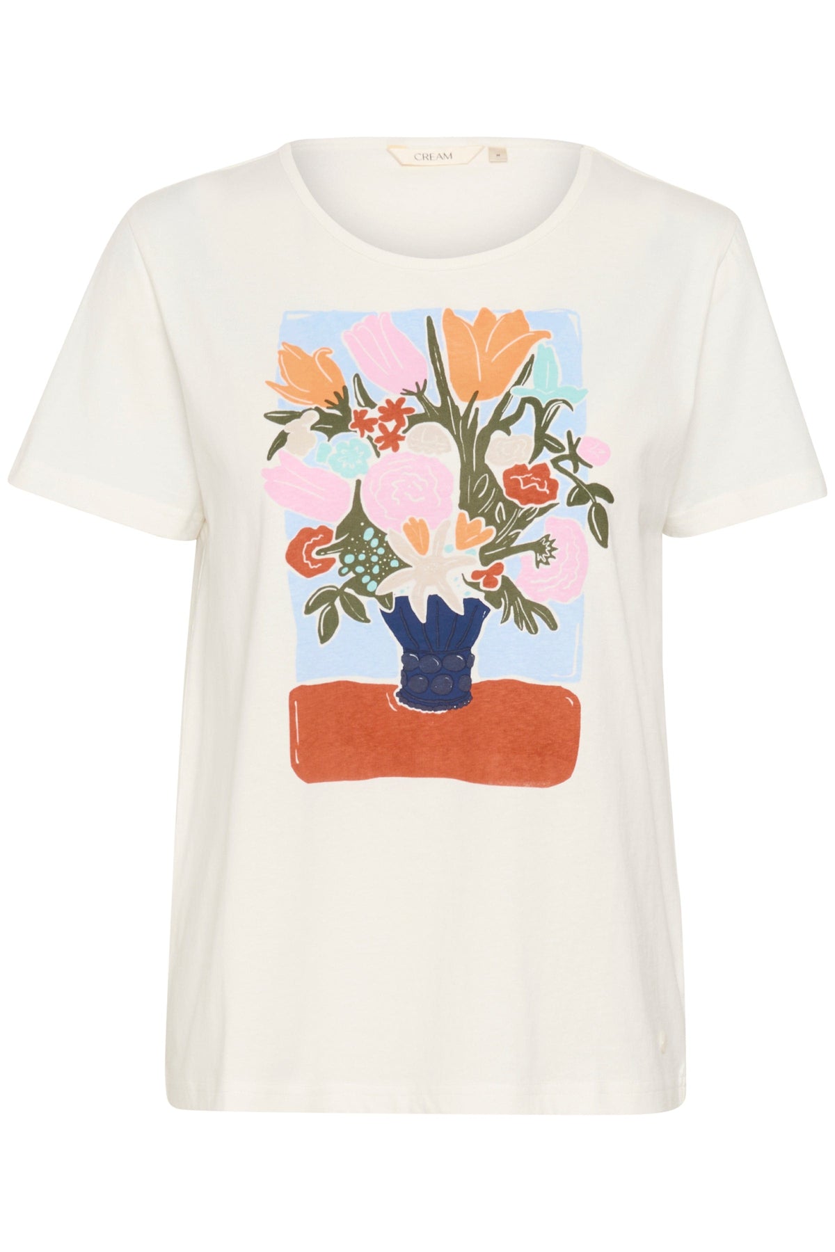 CREAM Flower Pot Print T-Shirt