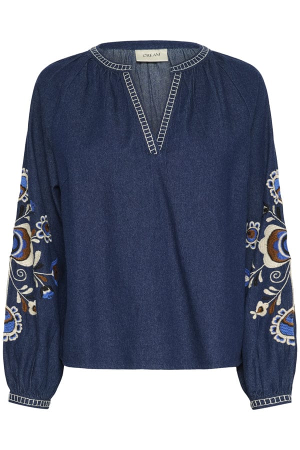 CREAM Applique Sleeve Blouse