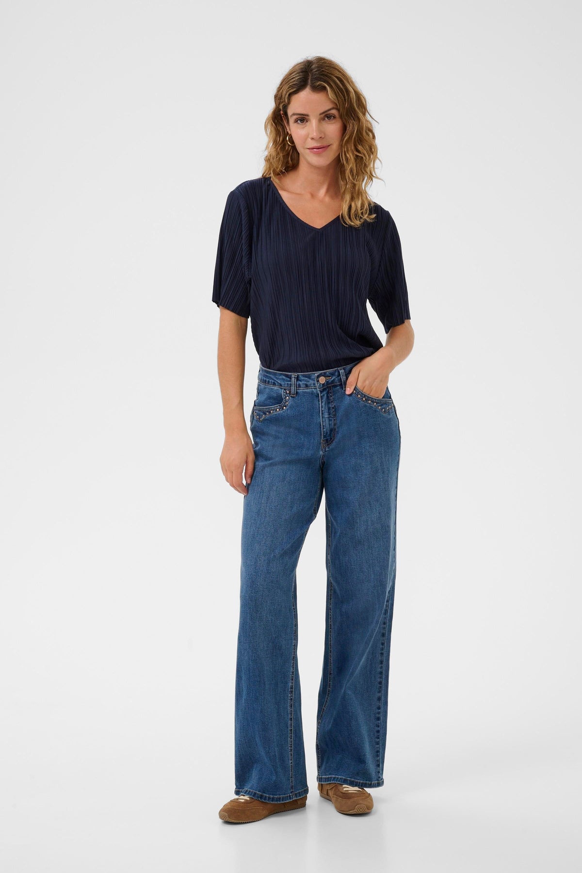 CREAM Stud Pocket Jean