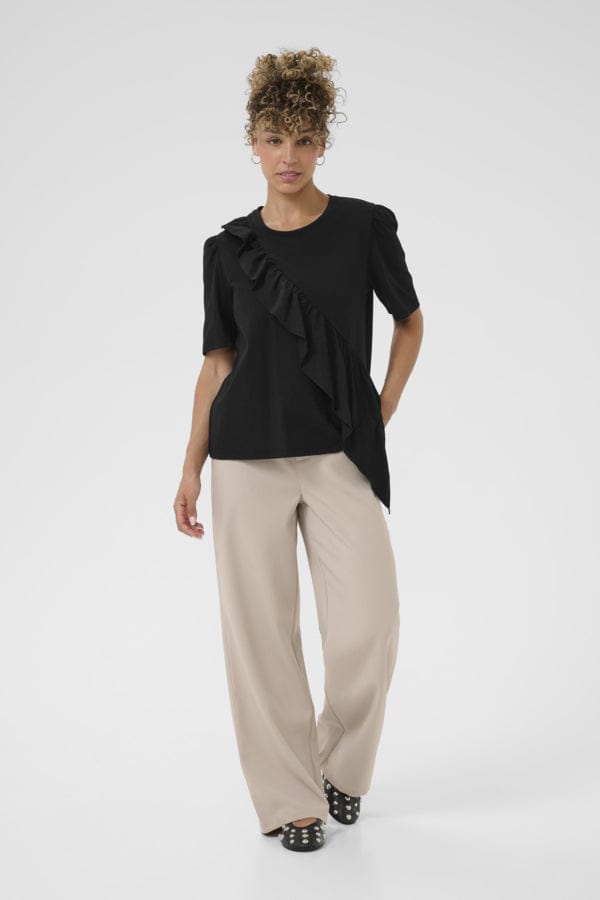 CREAM Ruffled T-shirt Top