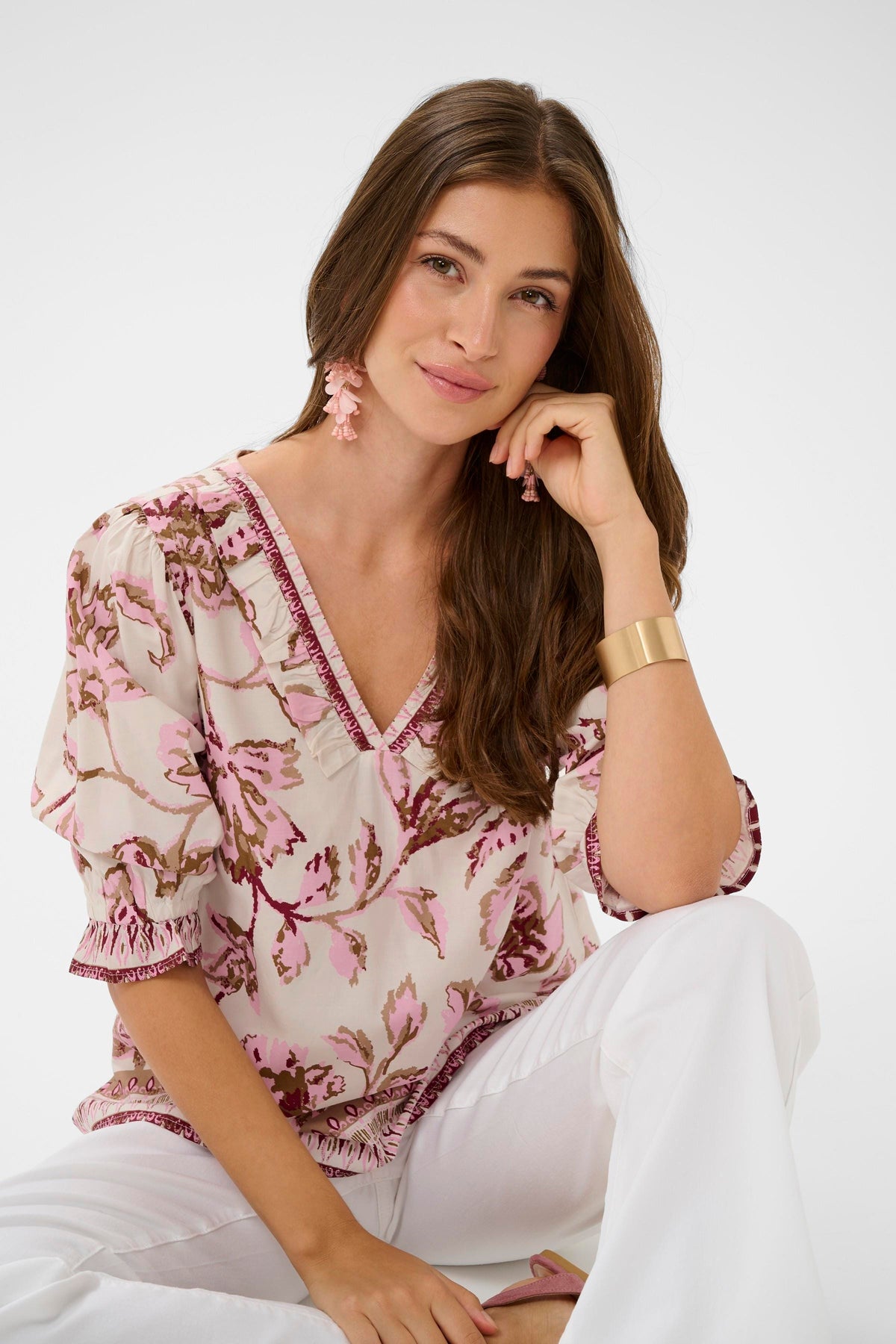 CREAM Boho Ruffle Blouse