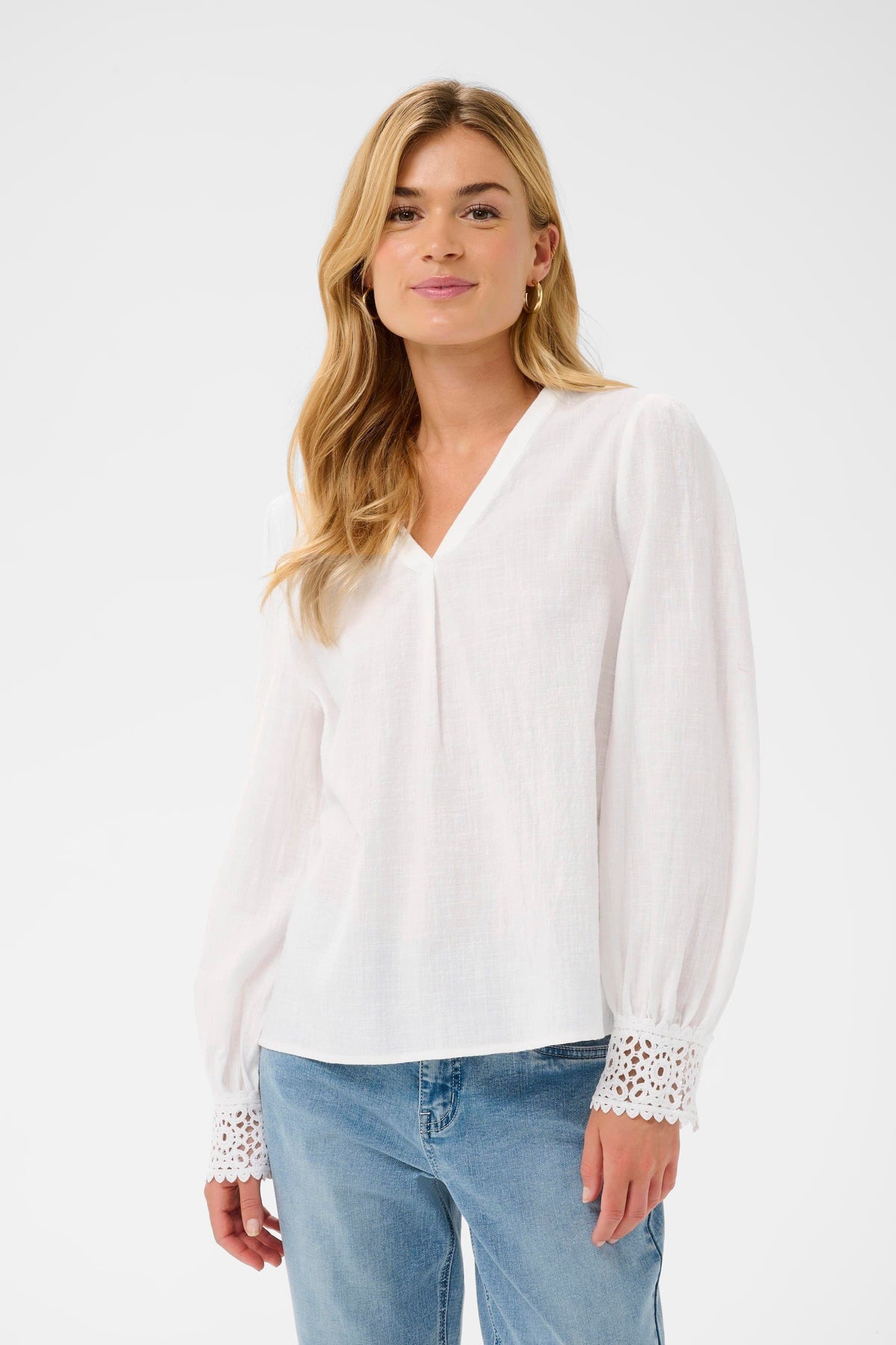 CREAM Lace Detail Blouse