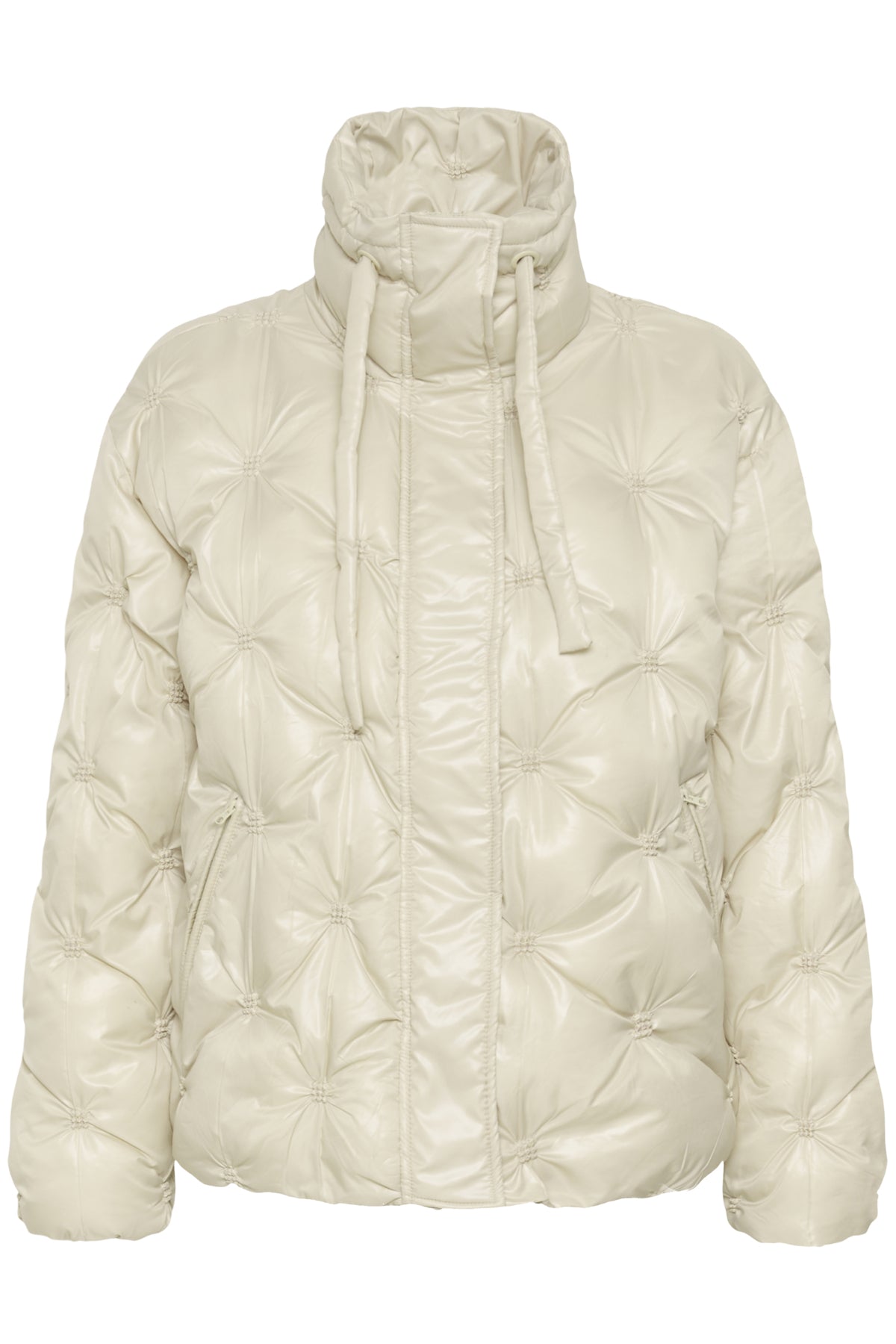 Cream Ruched Effect Jacket