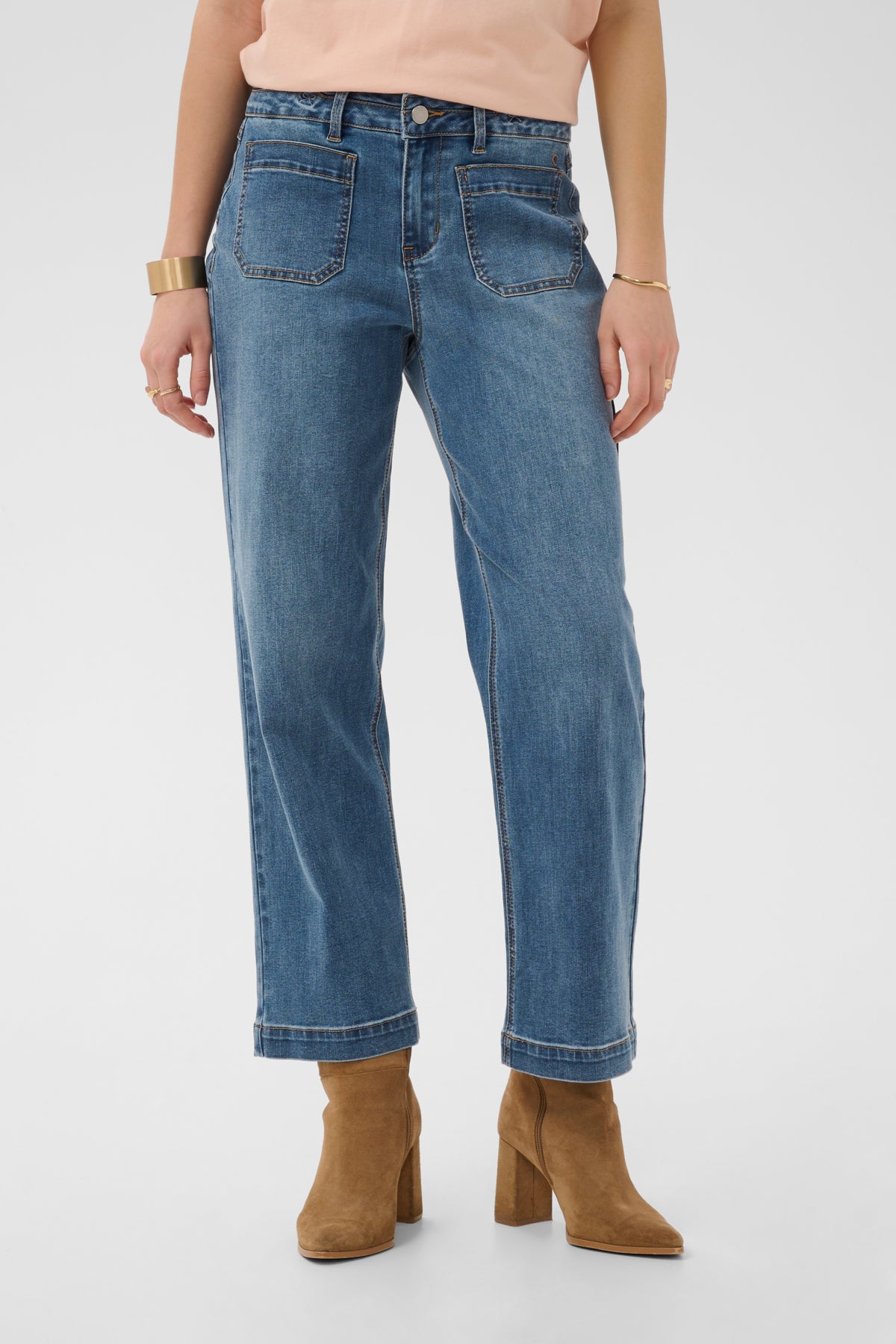 Cream Front Pocket Jean