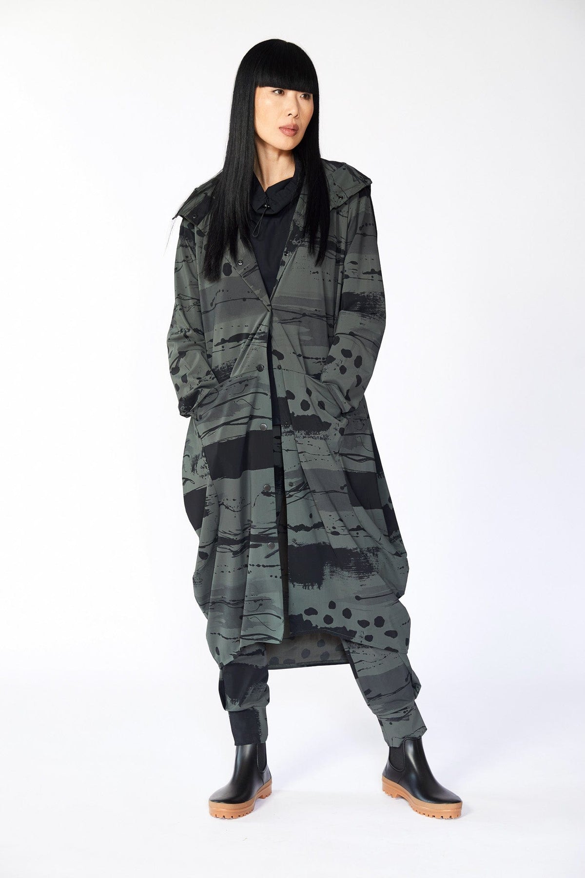 NAYA Long Print Tech Coat