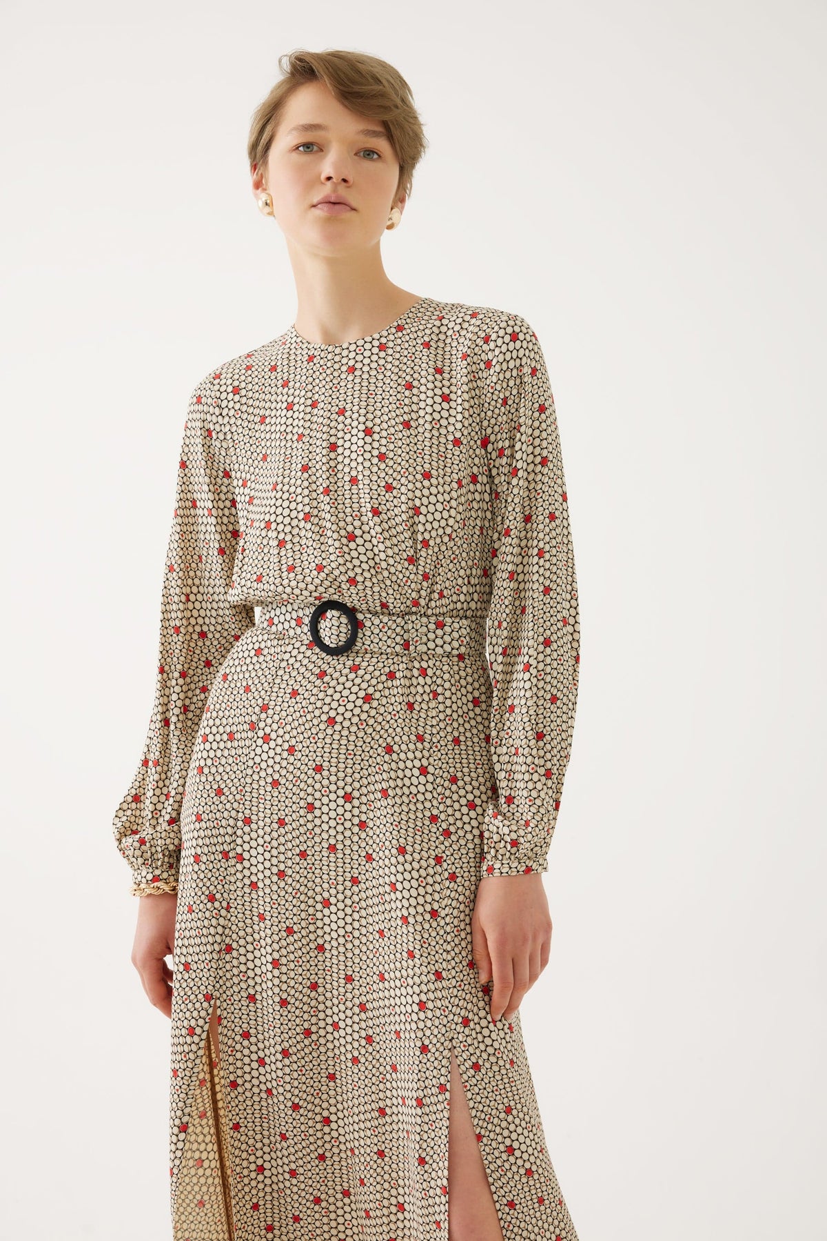 EXQUISE Polka Dot Dress