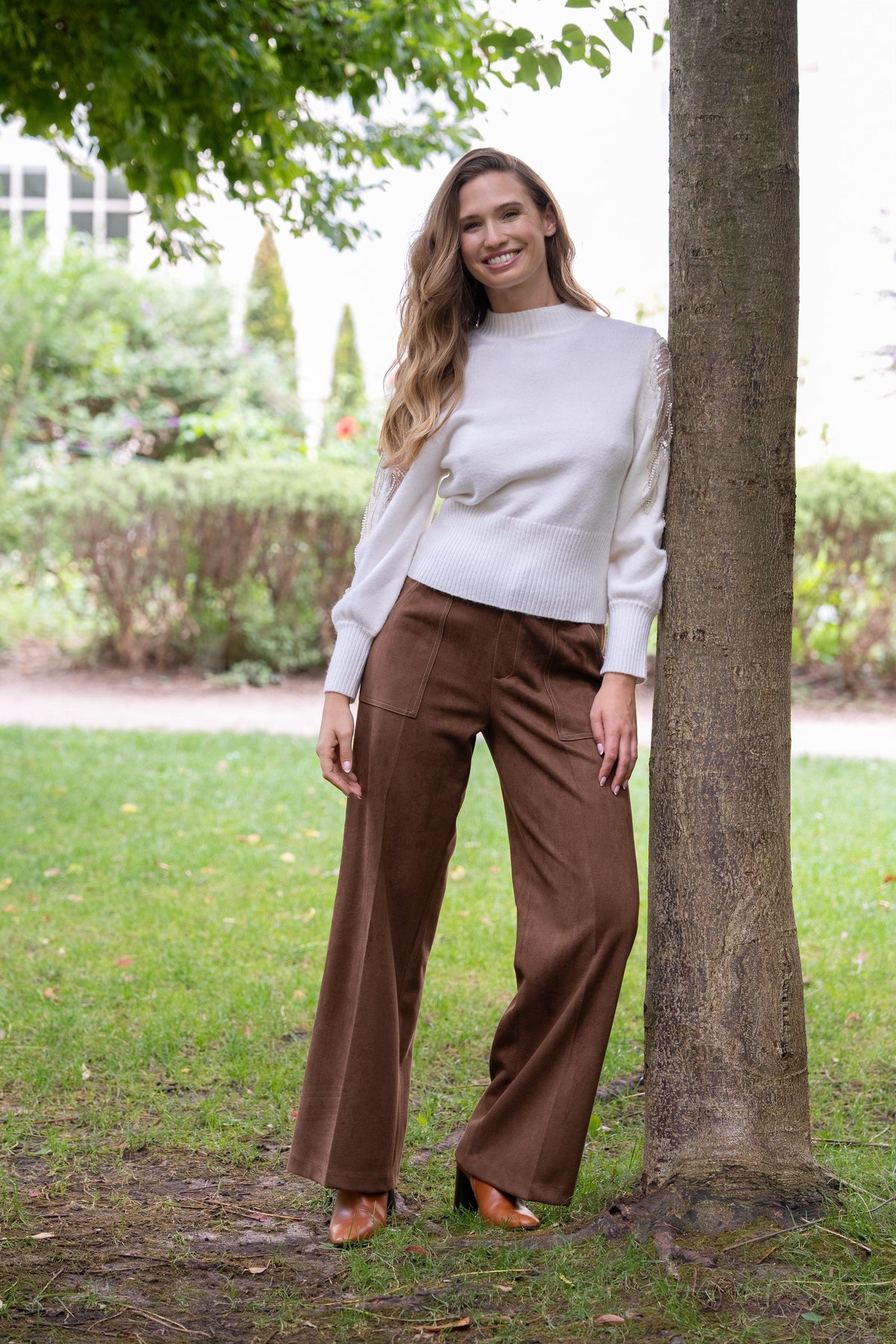 Derhy Mesh Applique Sweater