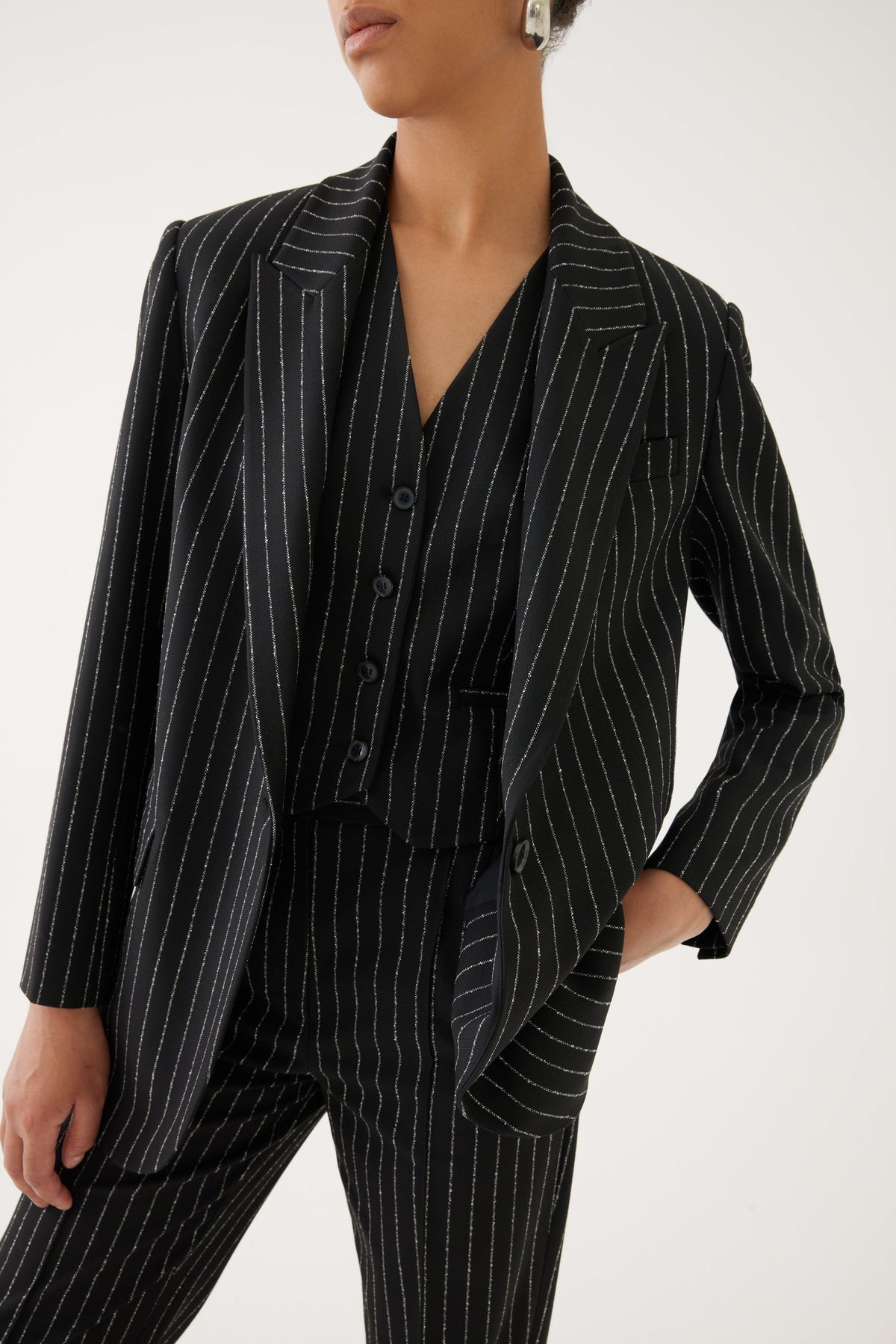 EXQUISE Stripe Blazer