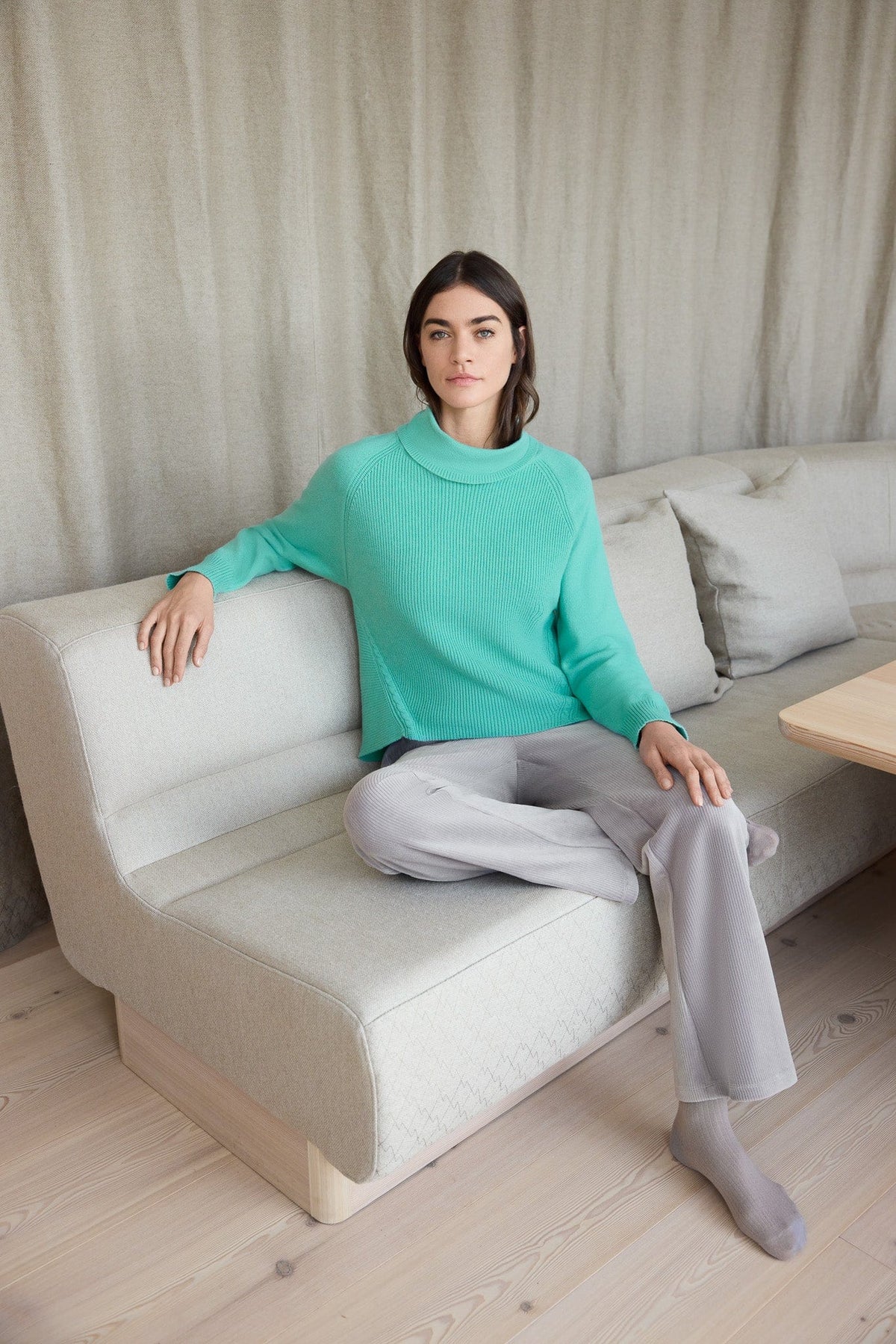 Barbara Lebek Cowl Neck Fuzzy Jumper