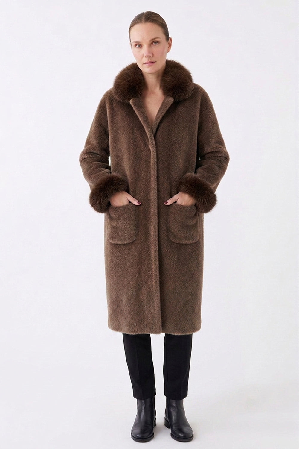 Kartner Faux Fur Cuff Coatigan
