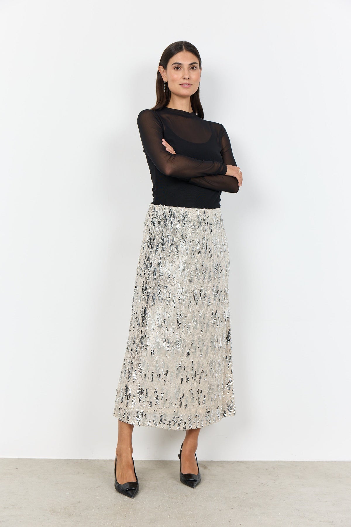 Soyaconcept Long Sequin Skirt