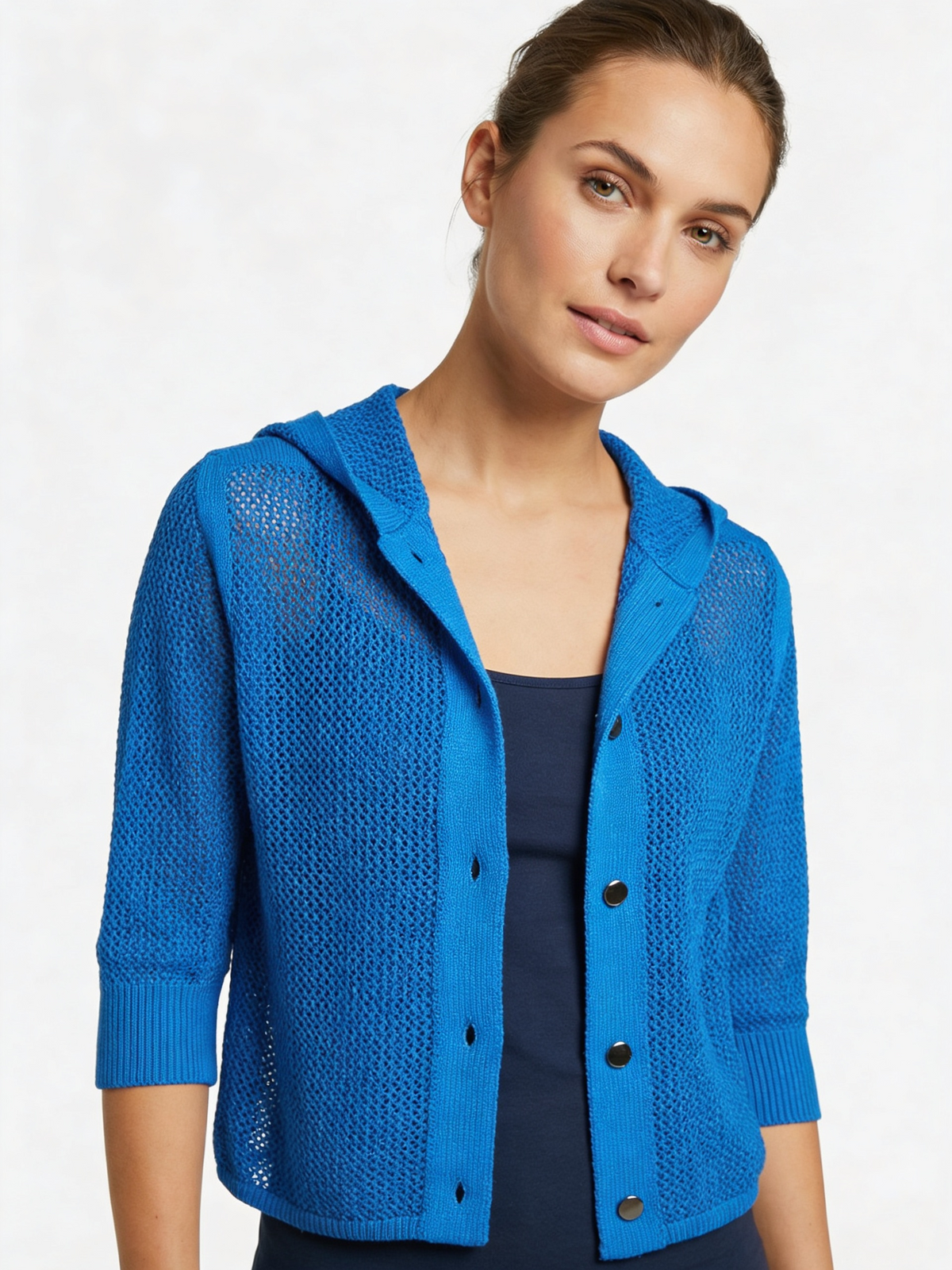 Barbara Lebek Crochet Knit Hoodie