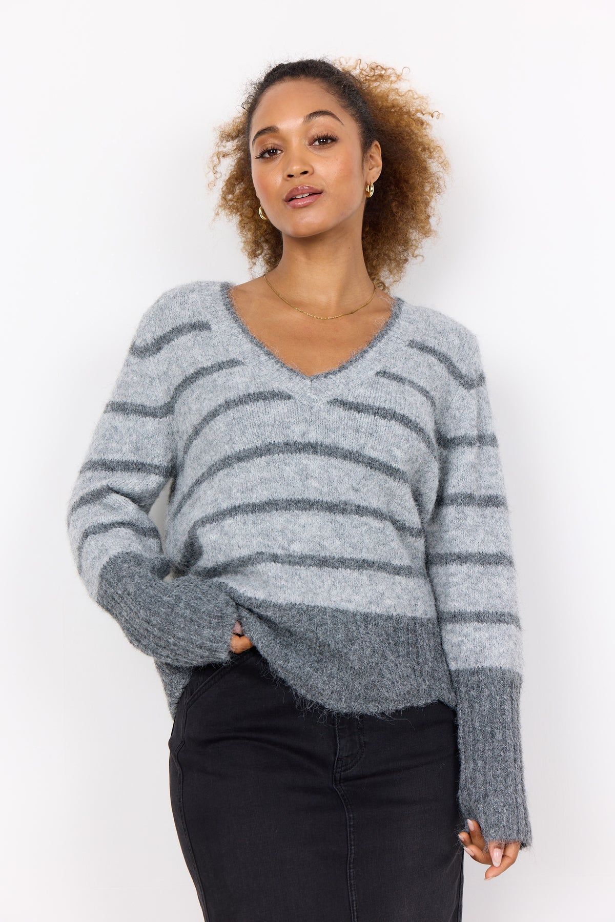 Soyaconcept V-neck Stipe Knit