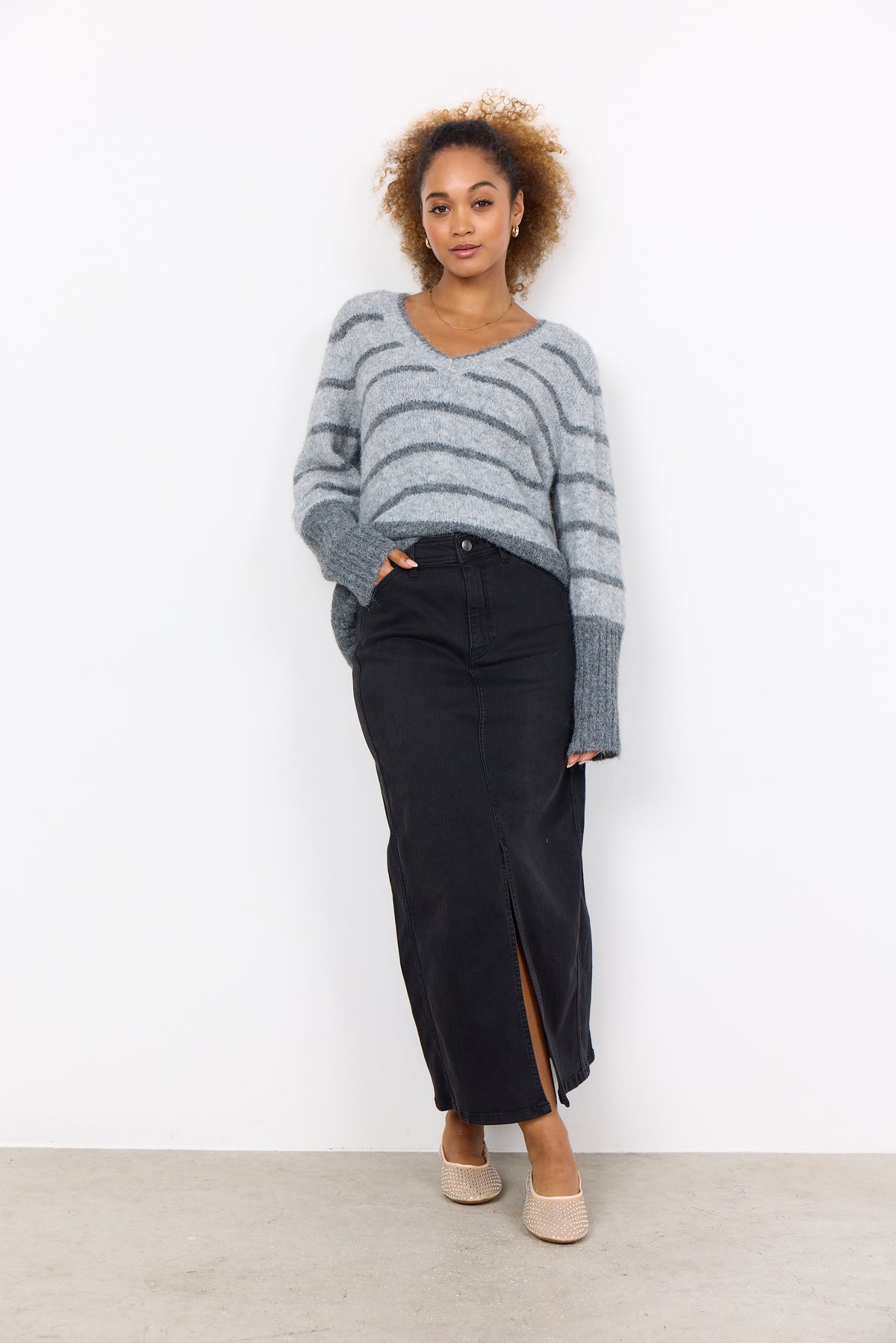 Soyaconcept V-neck Stipe Knit