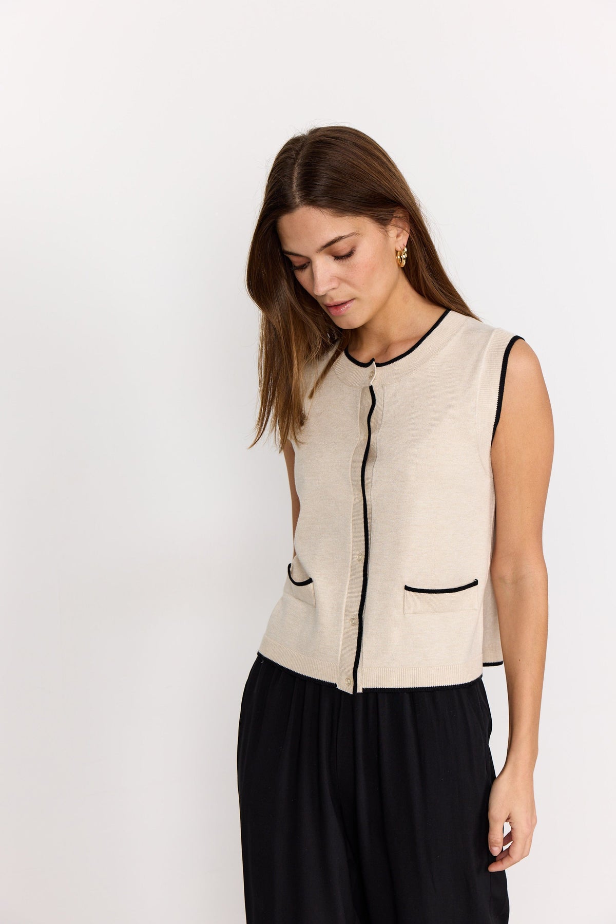 Soyaconcept Contrast Trim Waistcoat