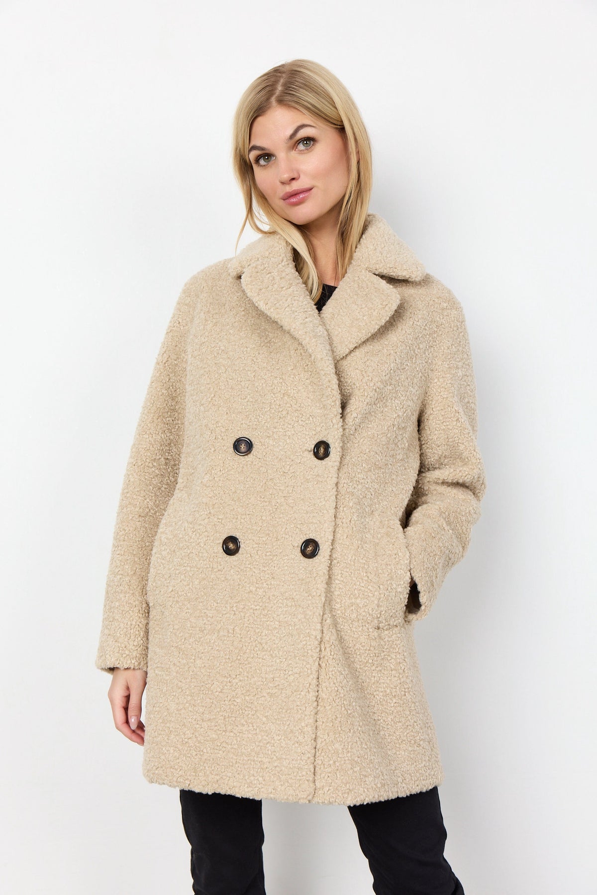 Soyaconcept Double Breasted Teddy Coat