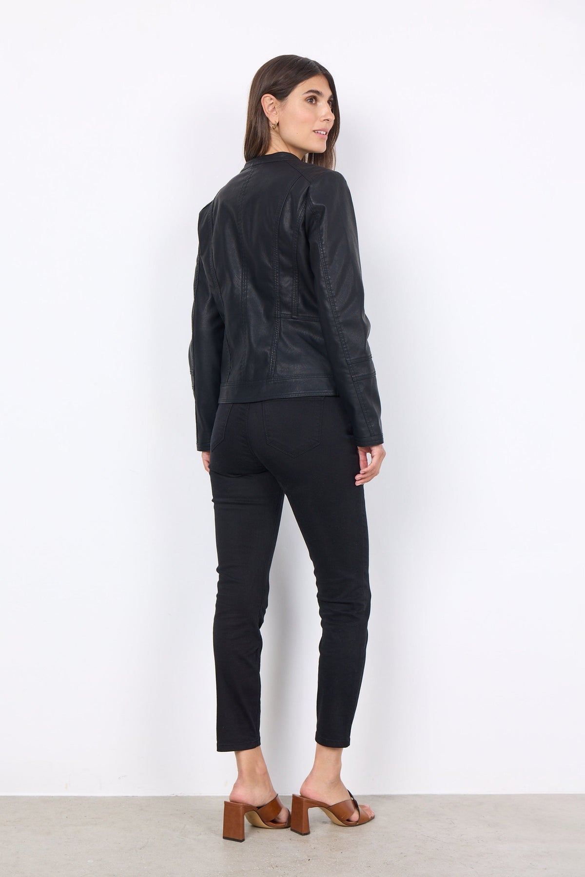 Soyaconcept Pleather Collarless Jacket