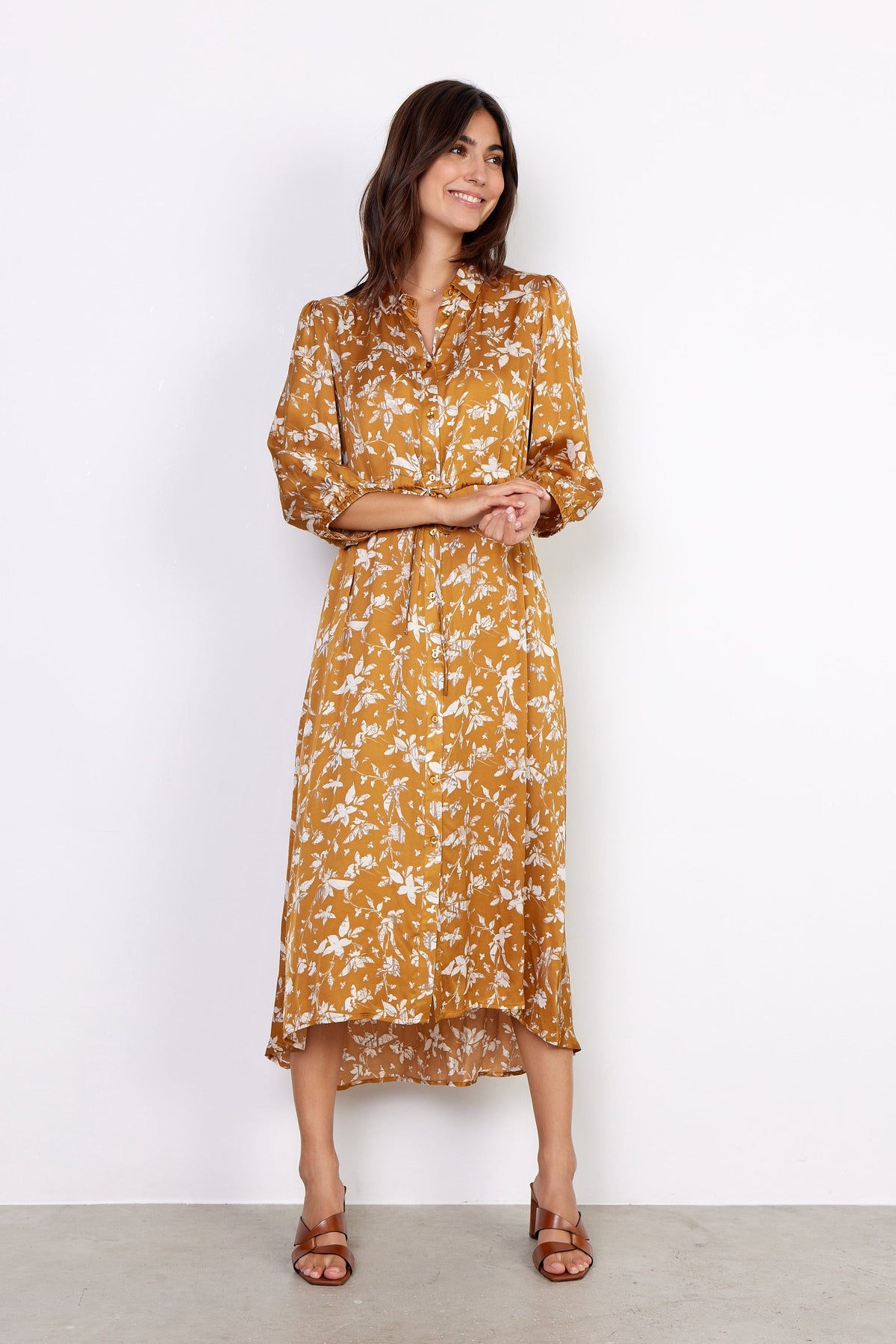 Soyaconcept Vintage Print Tie Dress