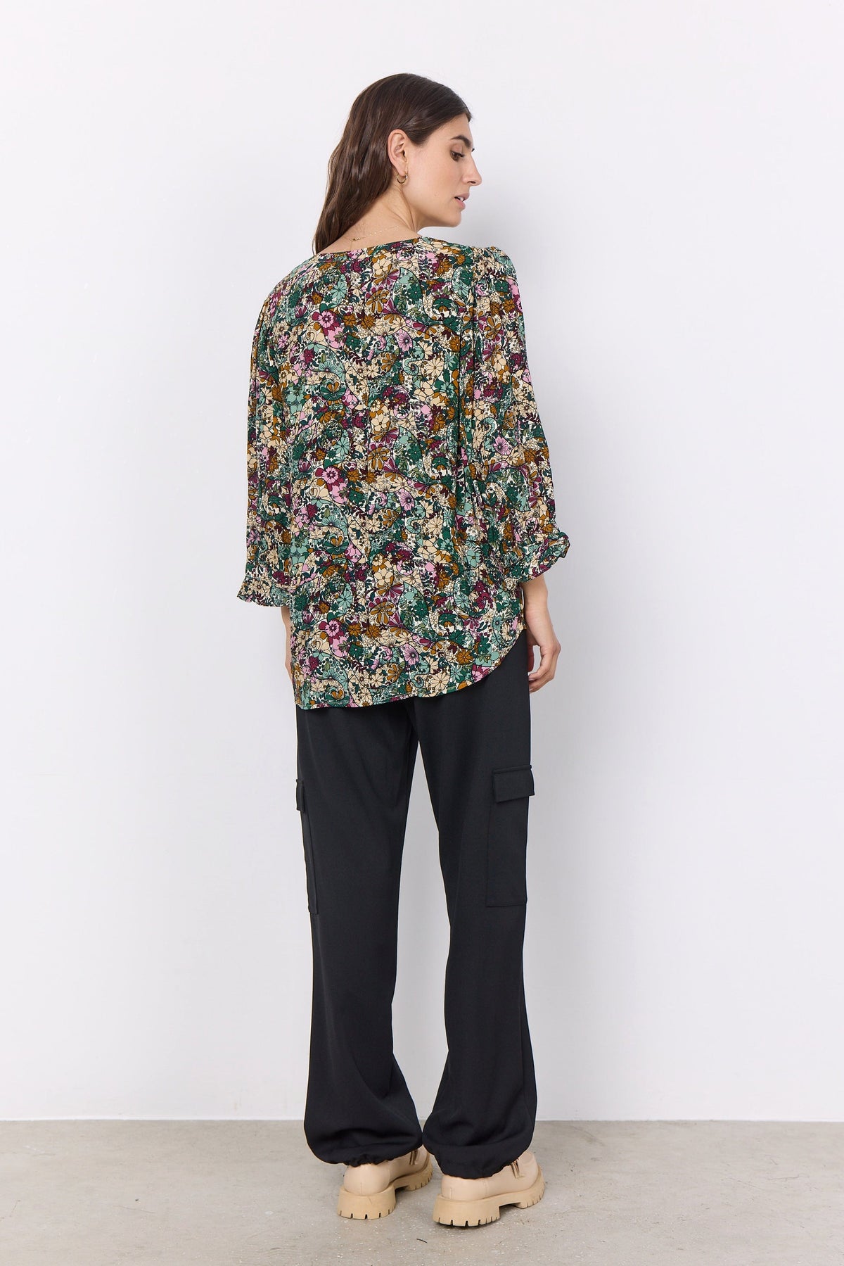 Soyaconcept Crepe Ruffle Cuff Blouse